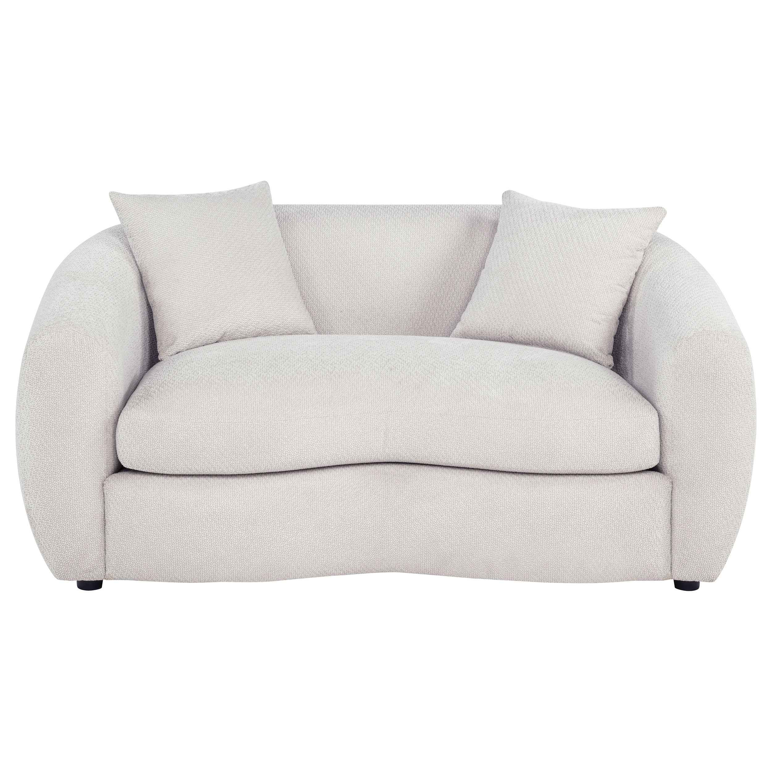 Isabella Sand Fabric Upholstered Loveseat - Image 2