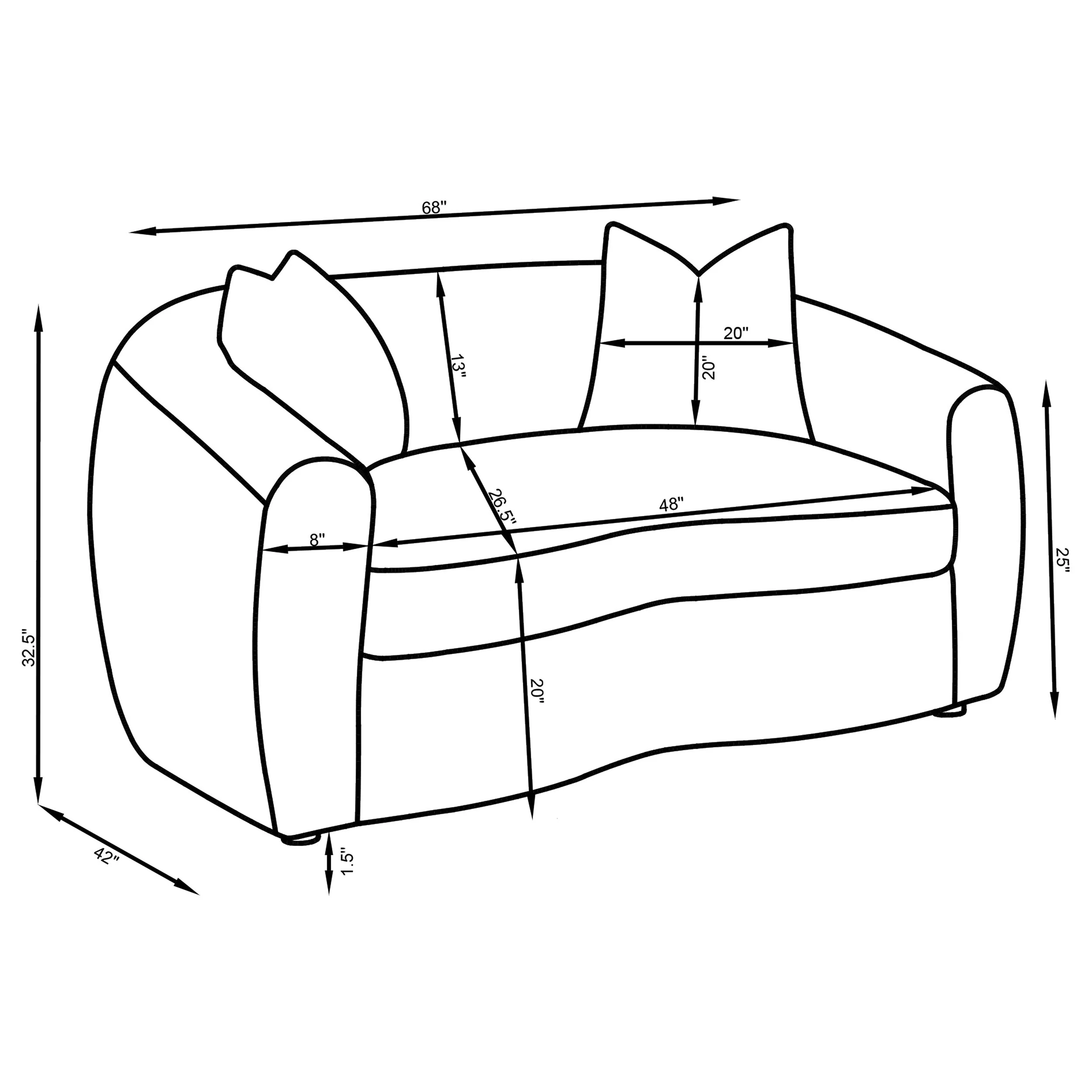 Isabella Sand Fabric Upholstered Loveseat - Image 9