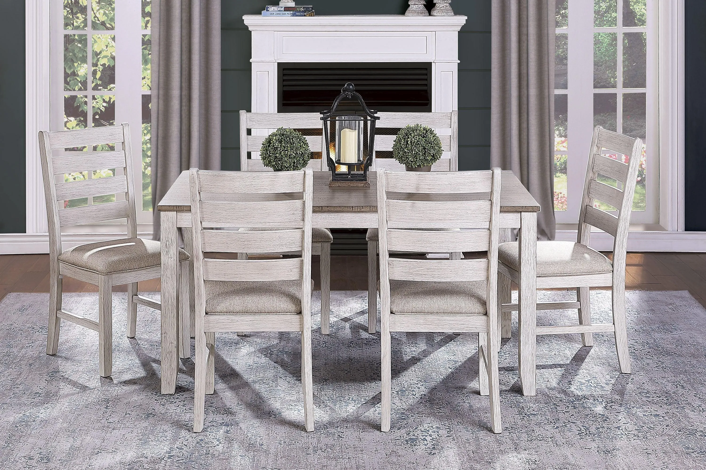 Ithaca Grayish White/Brown Dining Table - Image 2
