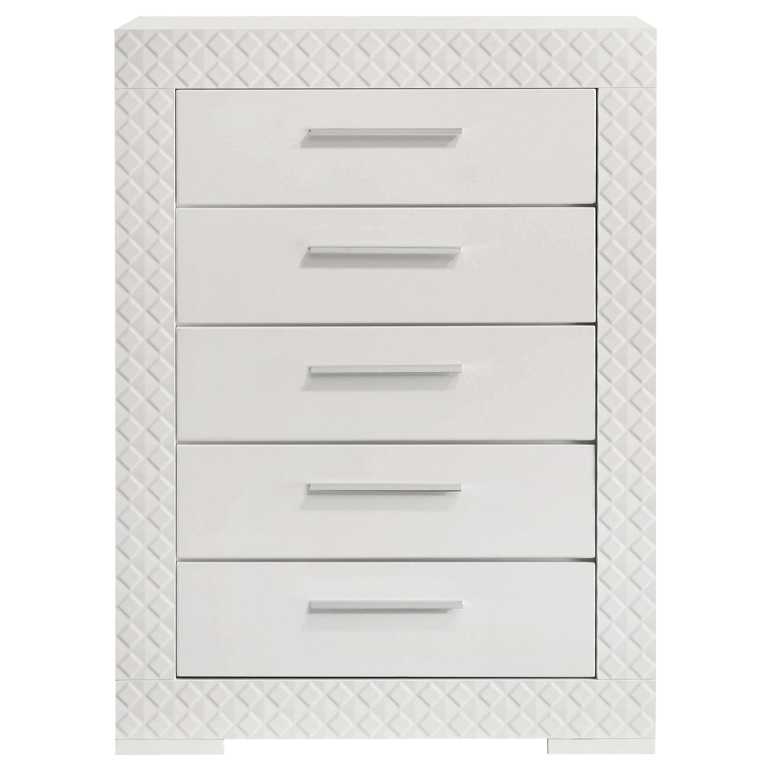 Ives 5-drawer Bedroom Chest of Drawers White High Gloss - Image 2
