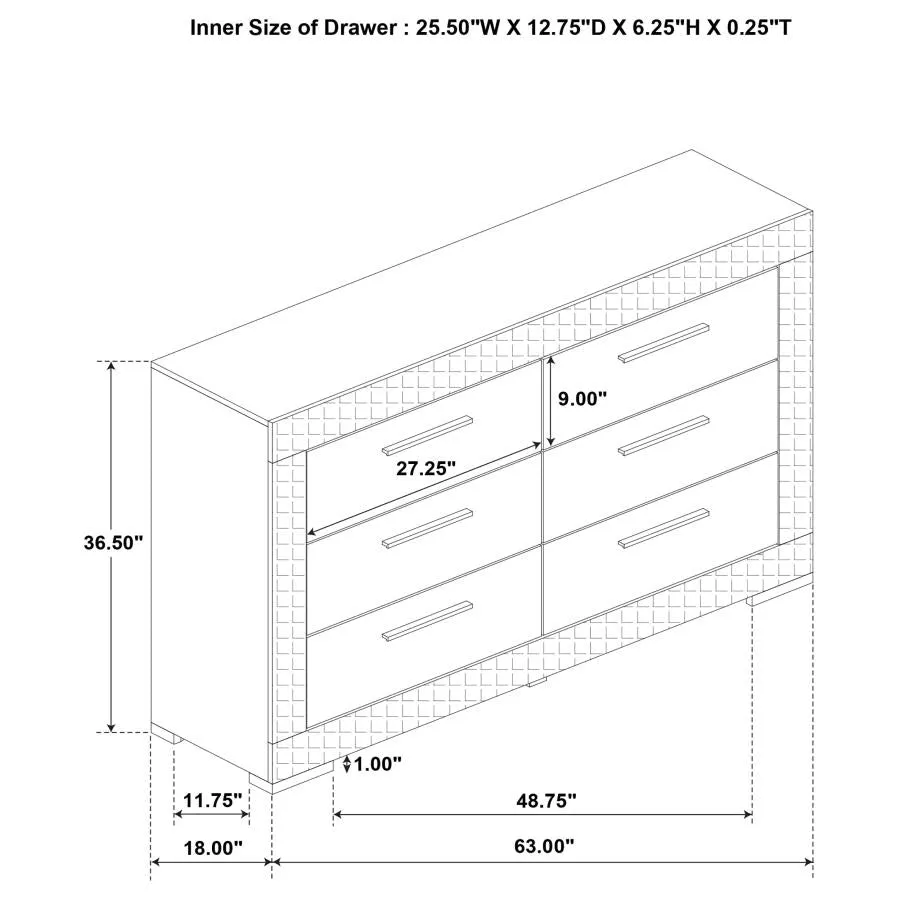 Ives Grey High Gloss 5-Piece Queen Bedroom Set - Image 17