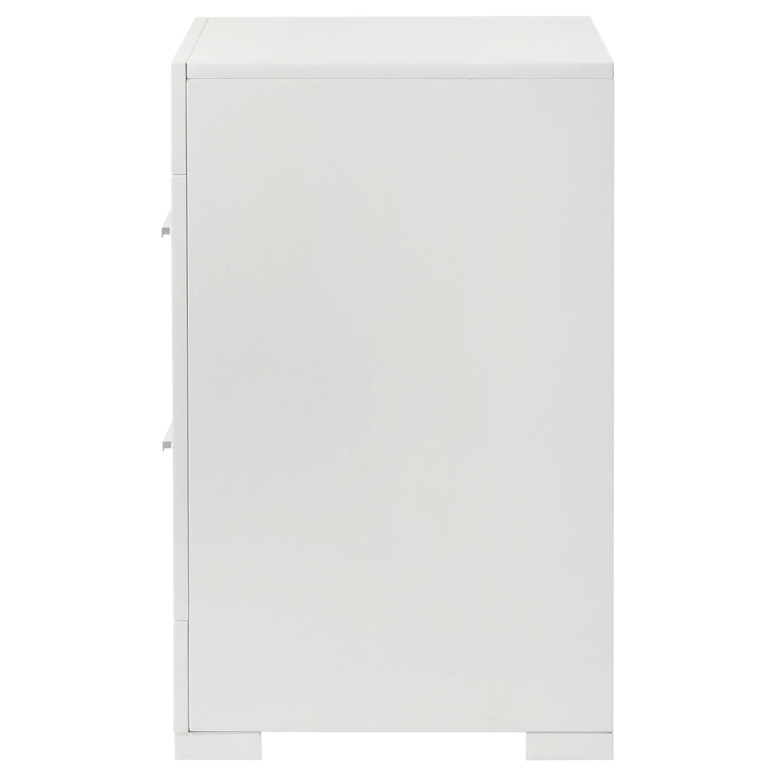 Ives White High Gloss 2-drawer Nightstand Bedside Table - Image 5
