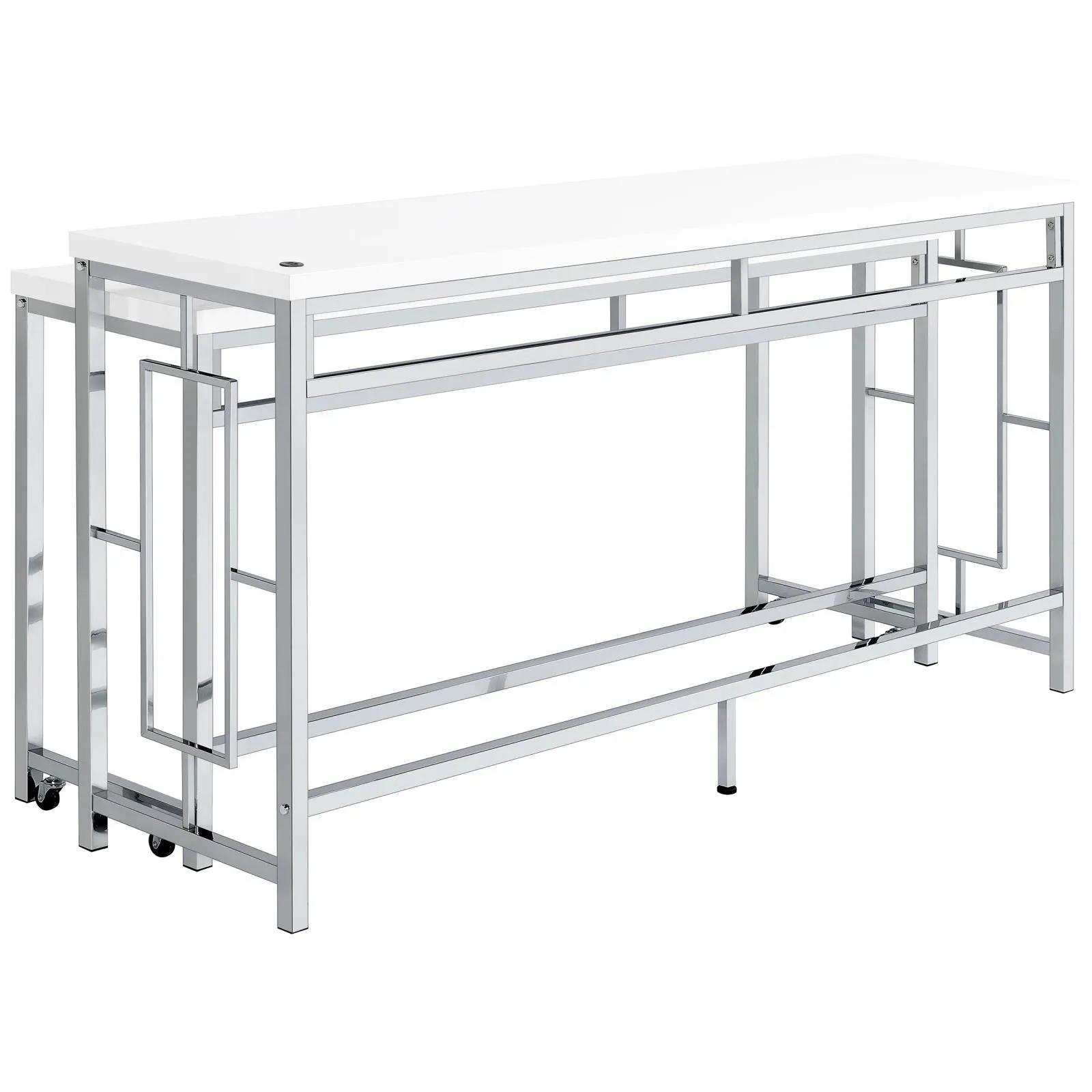 Jackson White/Chrome 5-Piece Multipurpose Counter Height Table Set - Image 10