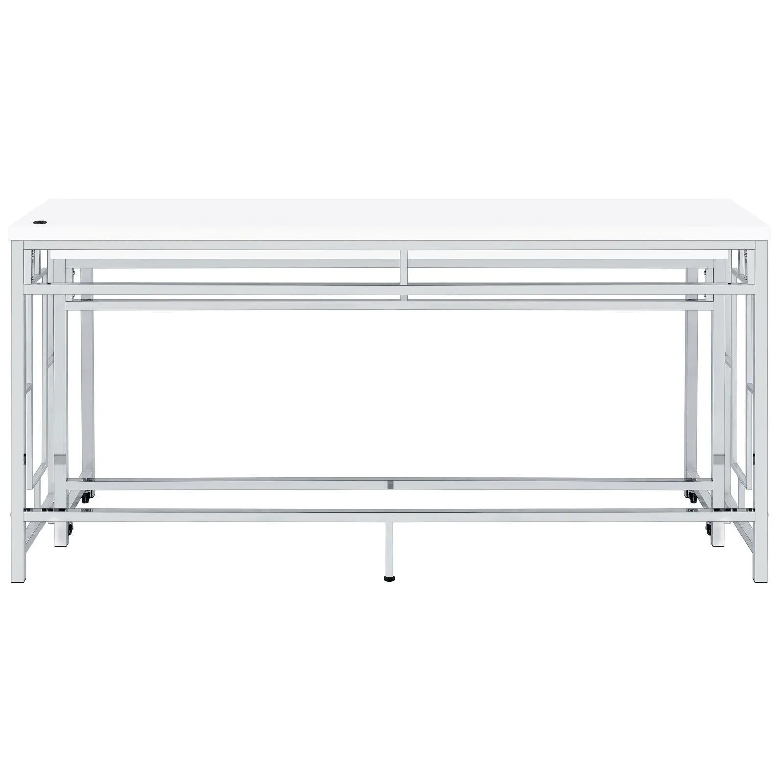 Jackson White/Chrome 5-Piece Multipurpose Counter Height Table Set - Image 11