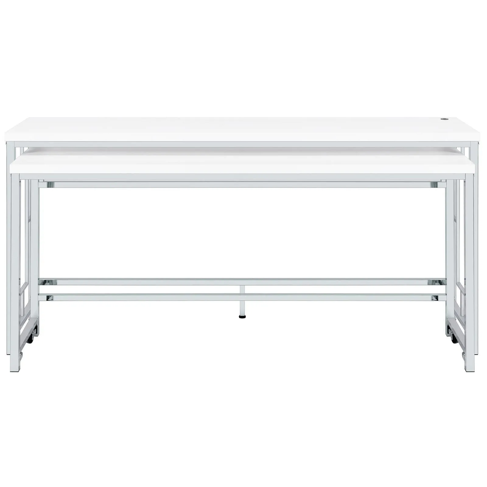 Jackson White/Chrome 5-Piece Multipurpose Counter Height Table Set - Image 8