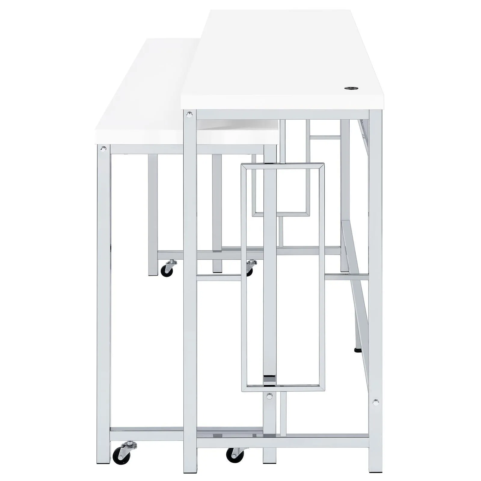 Jackson White/Chrome 5-Piece Multipurpose Counter Height Table Set - Image 9