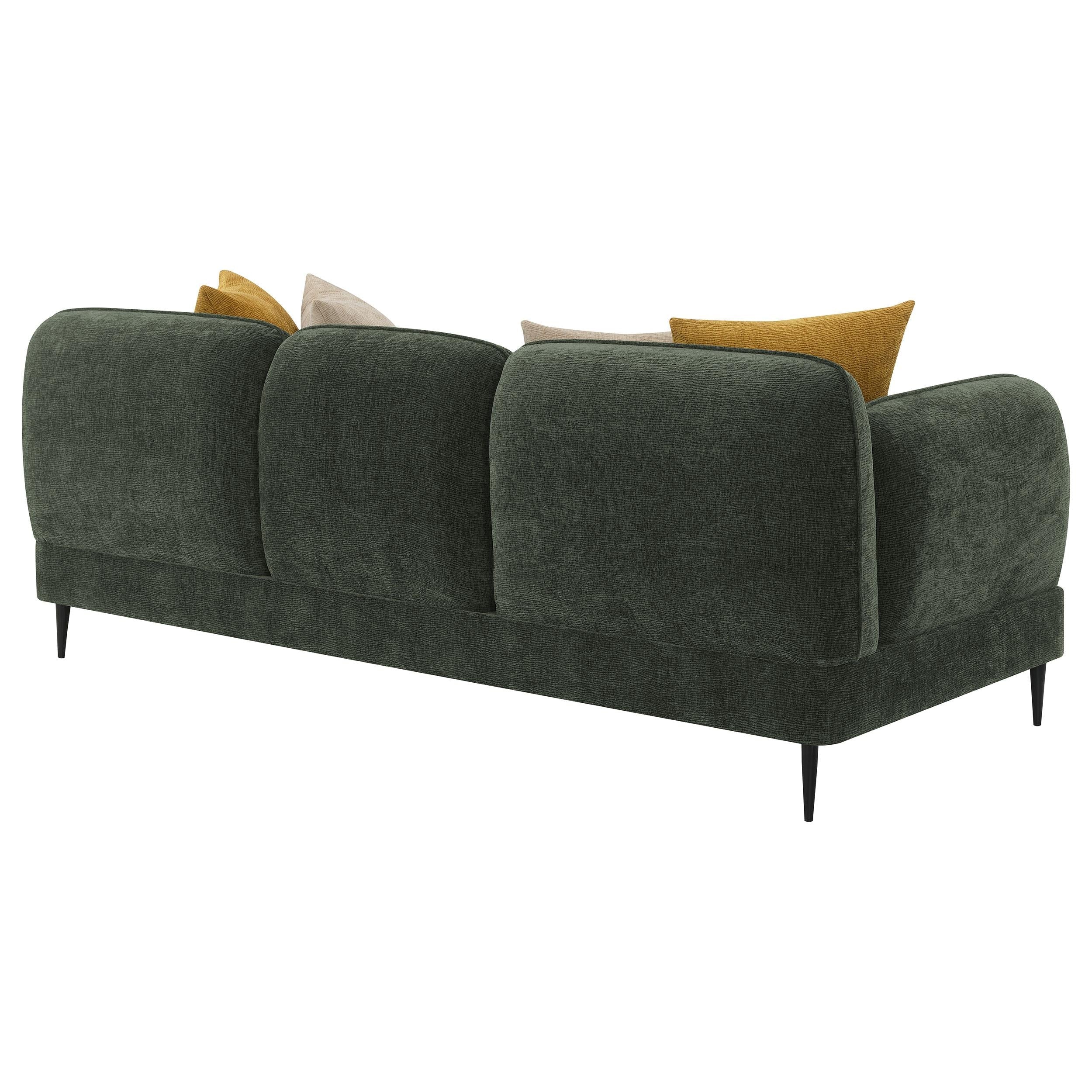 Jade Green Chenille Modern Track Arm Sofa - Image 6