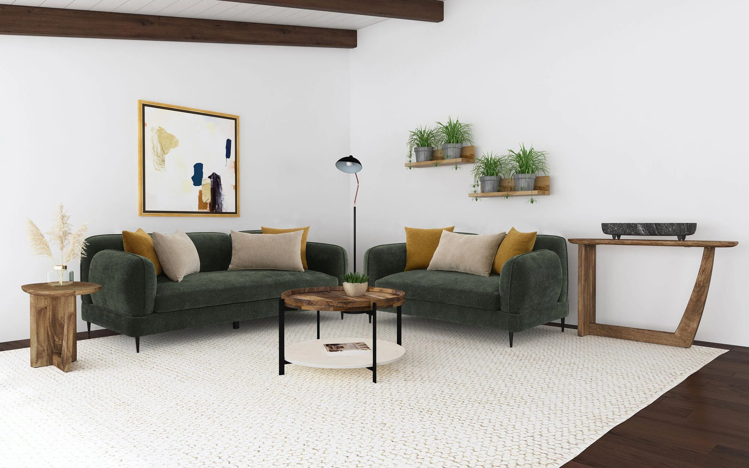 Jade Green Chenille Modern Track Arm Sofa - Image 9