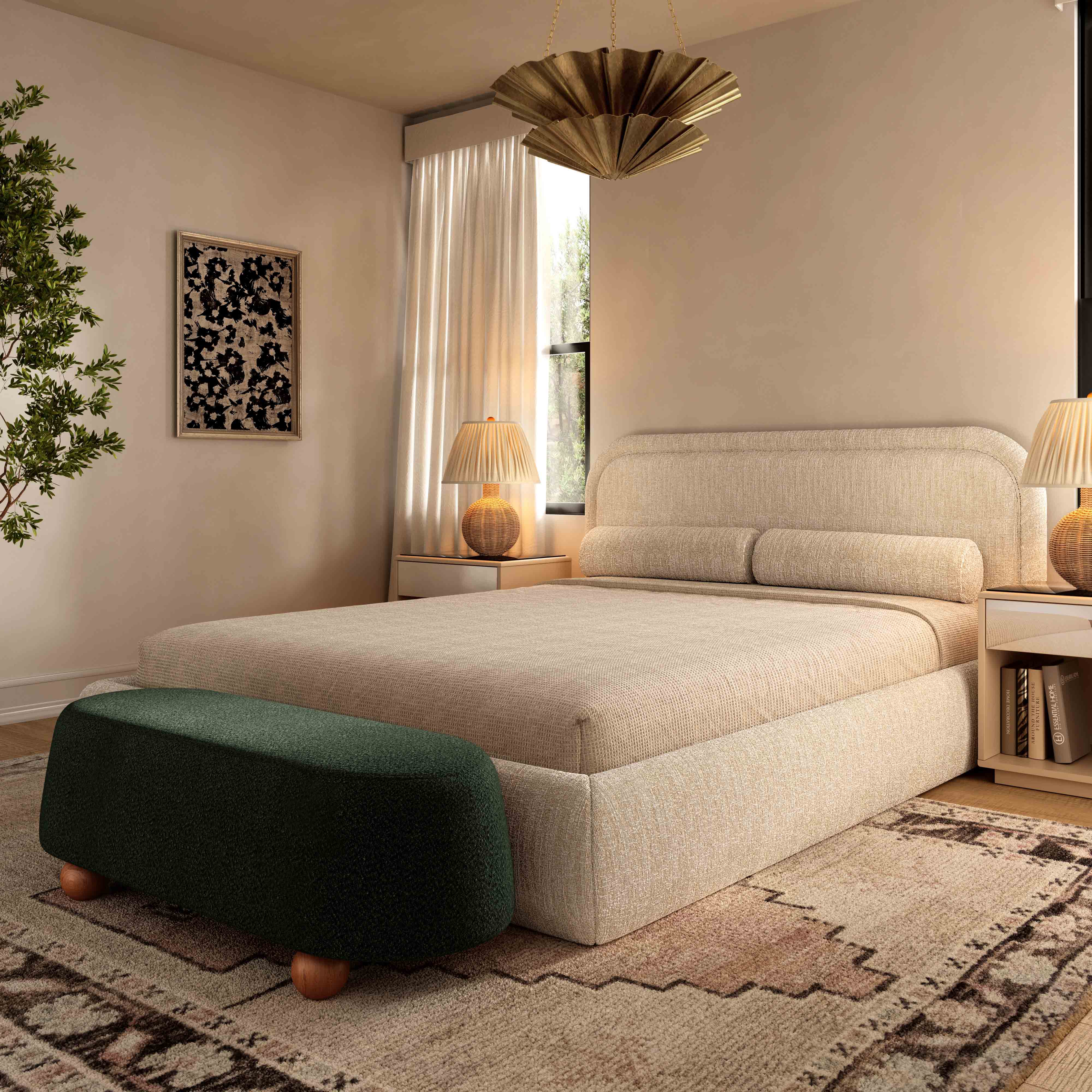 Jaine Boucle Large Ottoman - Image 9