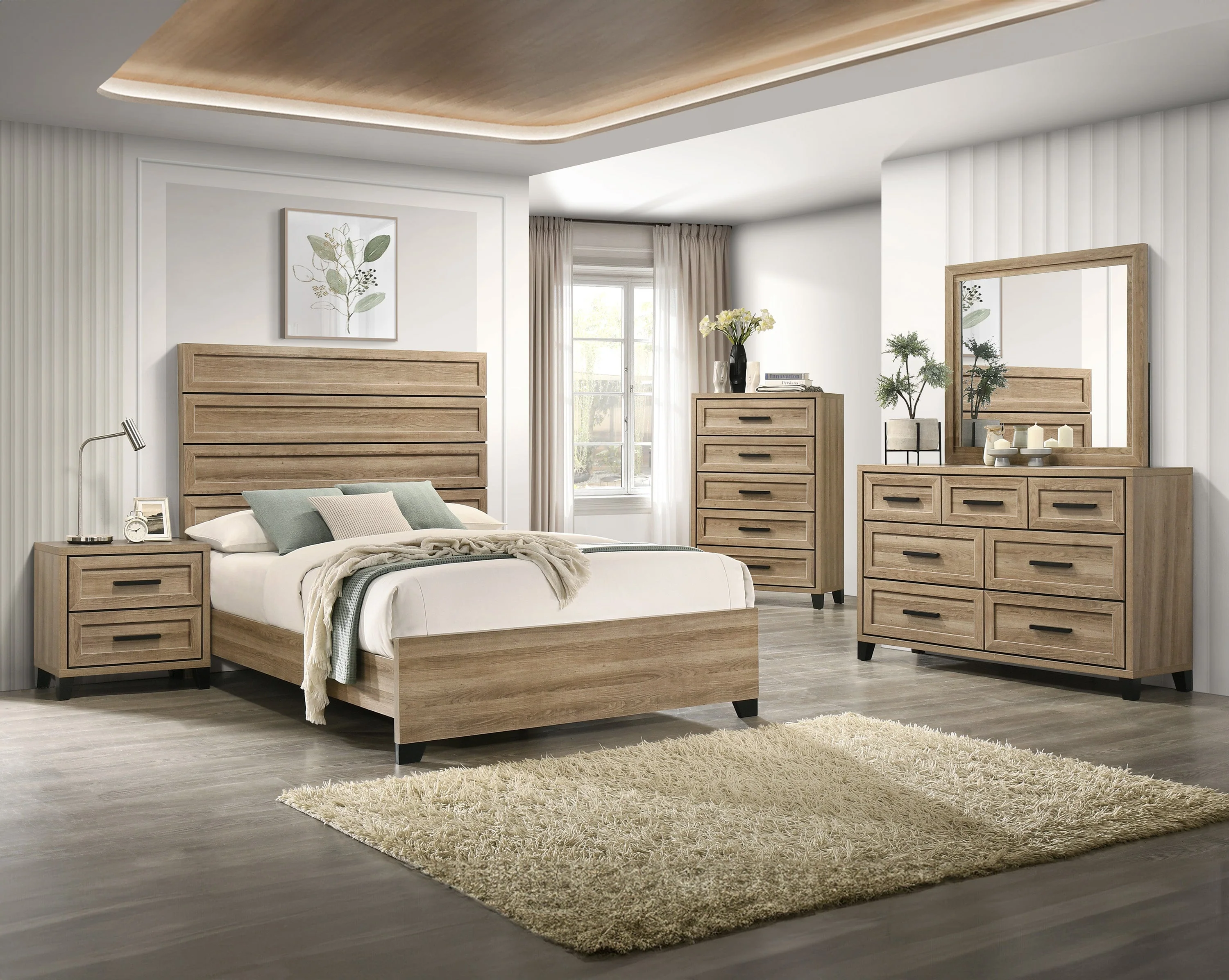 Jameson Natural King Panel Bed - Image 5