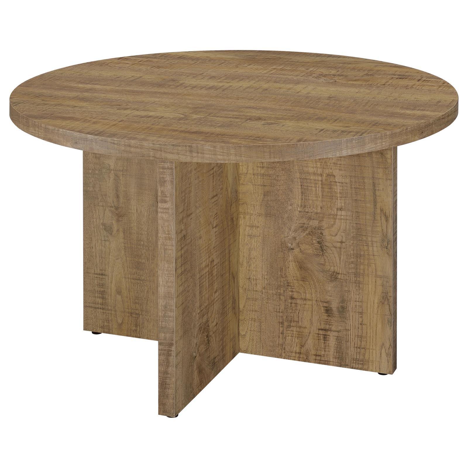 Jamestown Mango Brown Round Engineered Wood Dining Table with Decorative Laminate - Image 4