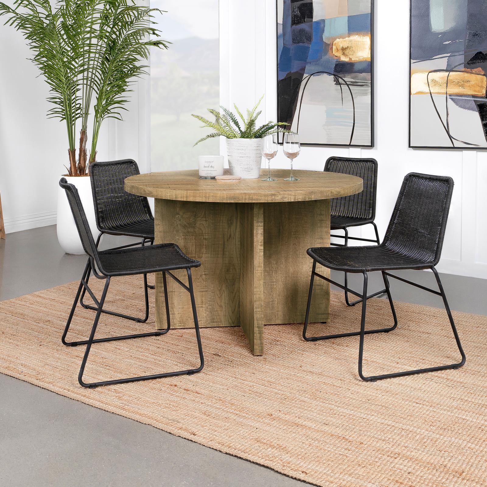 Jamestown Mango Brown Round Engineered Wood Dining Table with Decorative Laminate - Image 7
