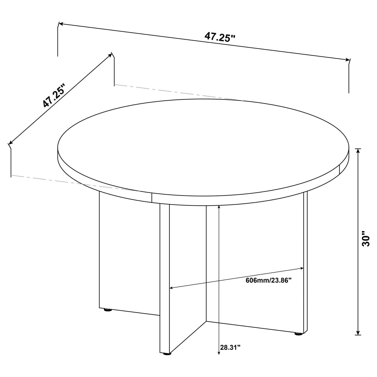 Jamestown Mango Brown Round Engineered Wood Dining Table with Decorative Laminate - Image 9