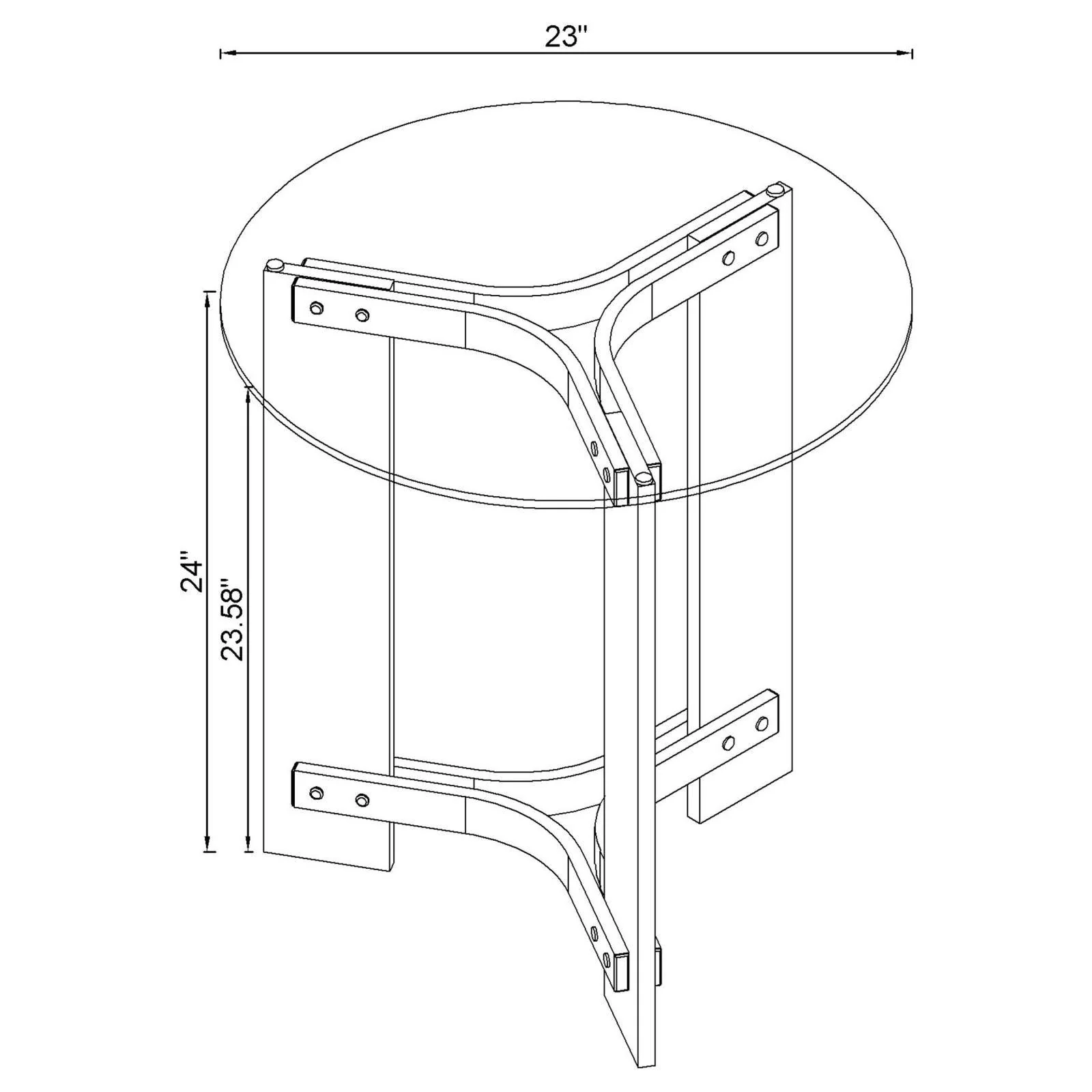Janessa Clear and Matte Brass Round Glass Top End Table With Acrylic Legs - Image 8