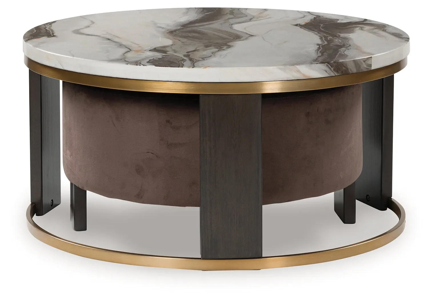 Jazmore Brown/Brass Finish Nesting Coffee Table (Set of 2)