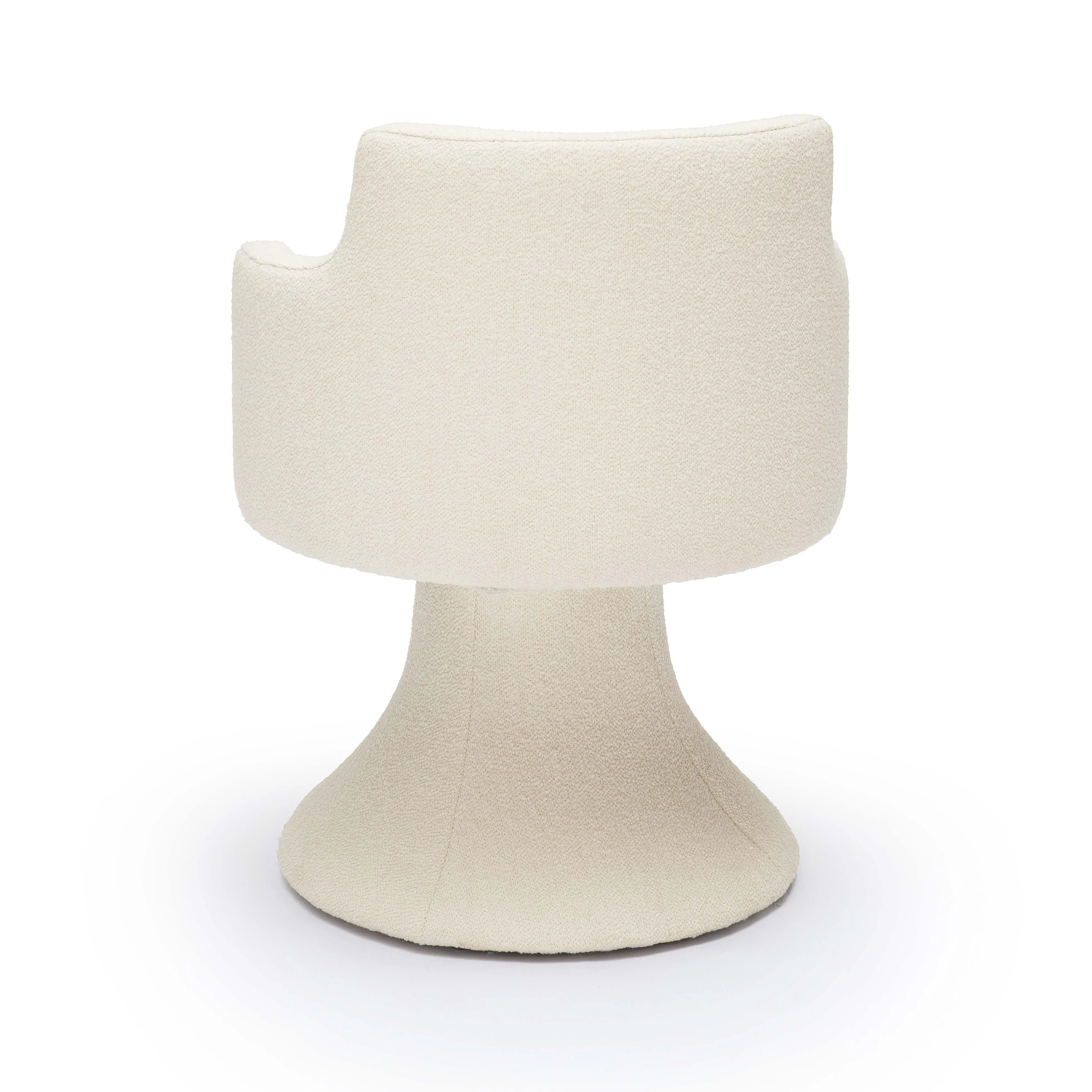 Jeffree Cream Performance Boucle Swivel Dining Chair - Image 4