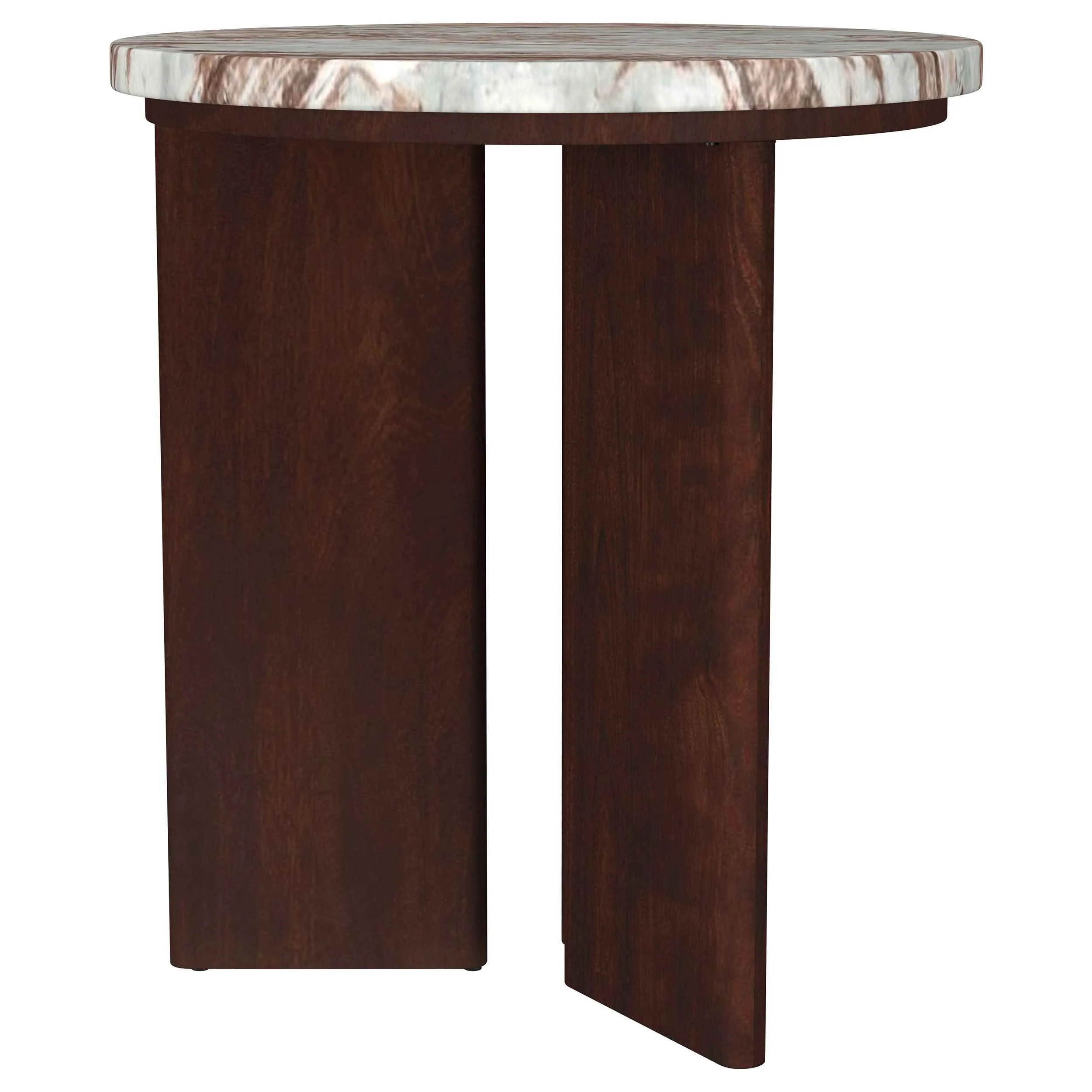 Jenna Brown 3-piece Round Marble Top Coffee Table Set - Image 3
