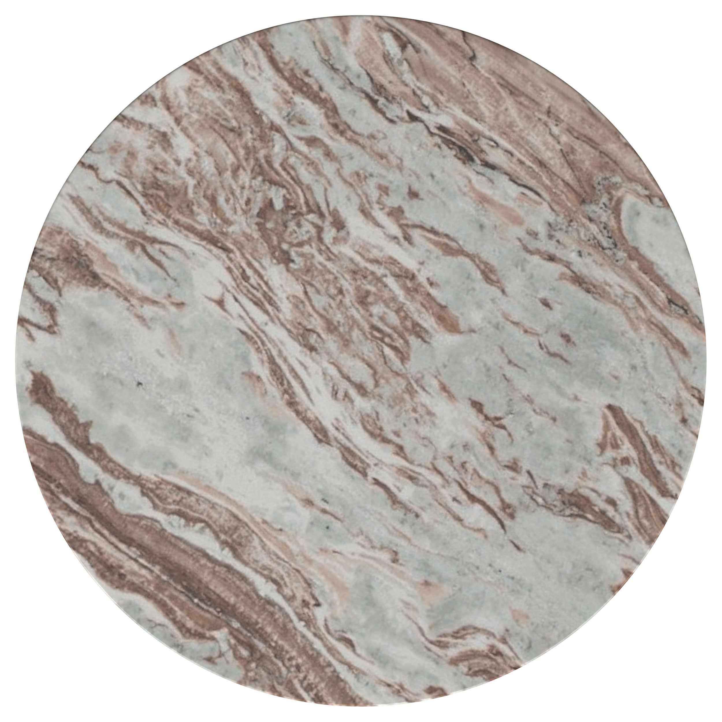 Jenna Brown 3-piece Round Marble Top Coffee Table Set - Image 5