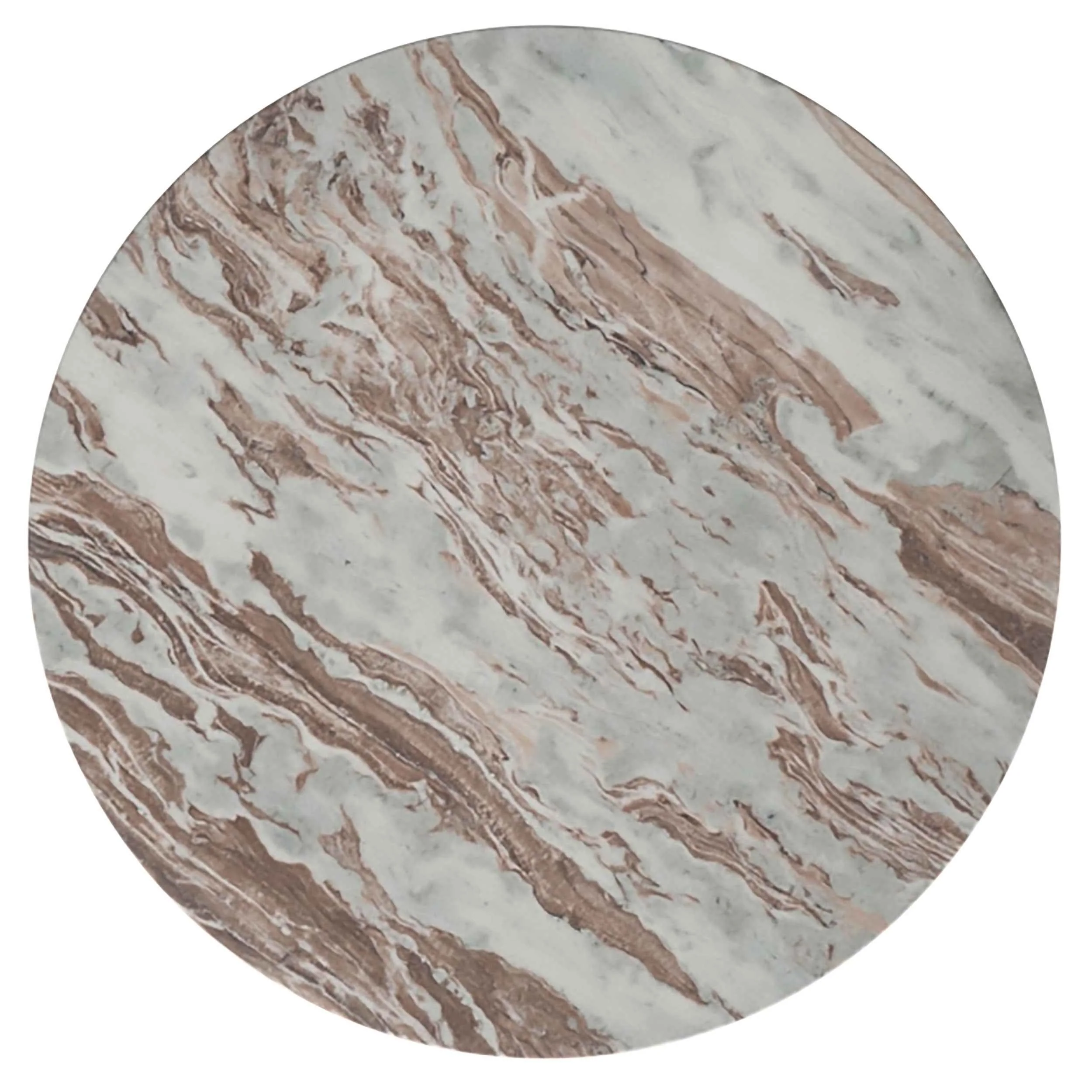 Jenna Brown 3-piece Round Marble Top Coffee Table Set - Image 8