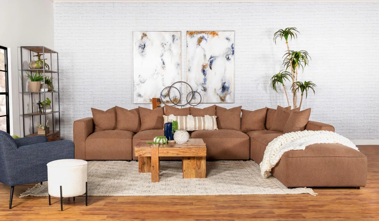 Jennifer Terracotta Upholstered Ottoman - Image 8