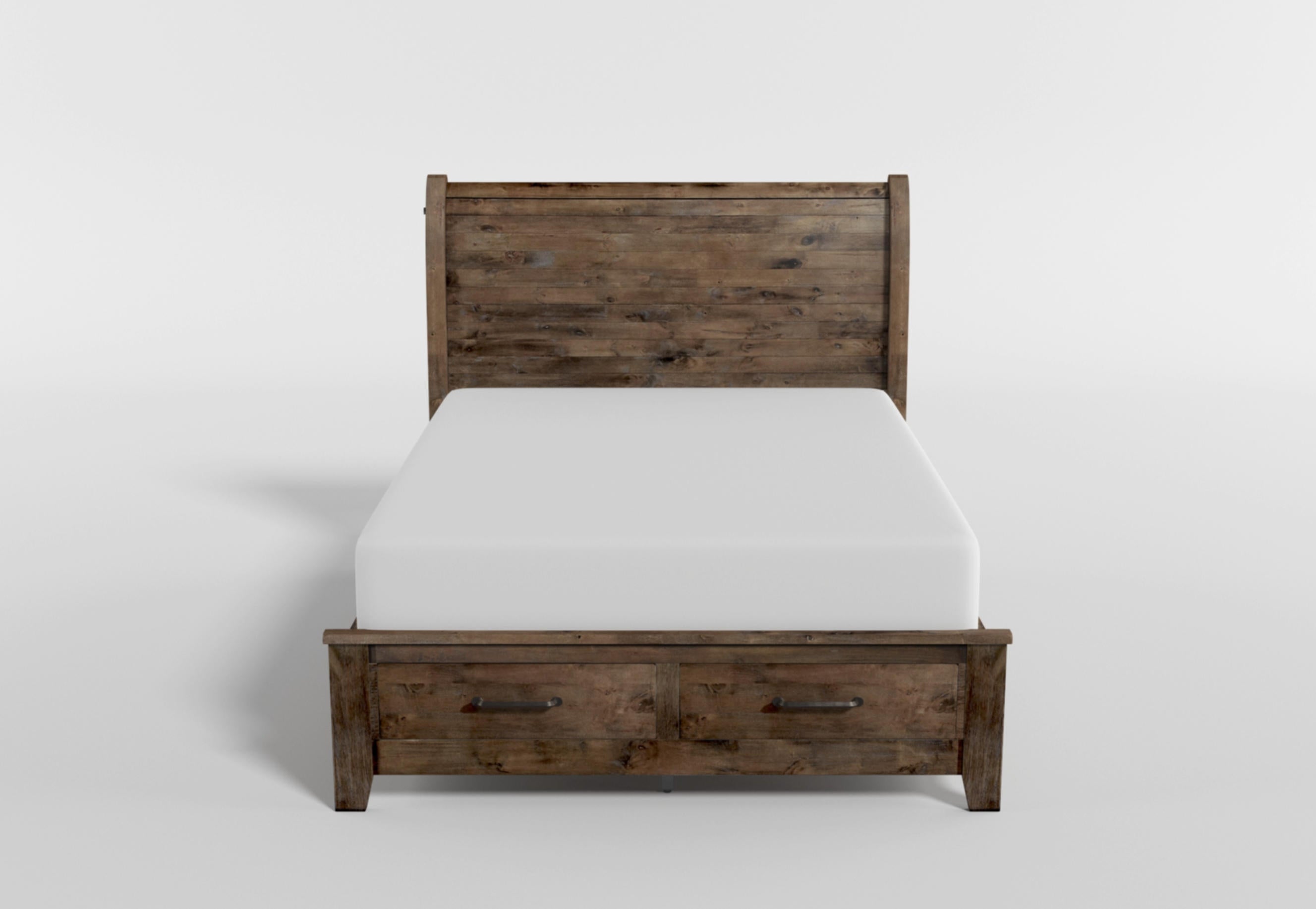Jerrick Burnished Brown California King Sleigh Platform Bed with Footboard Storage - Image 2