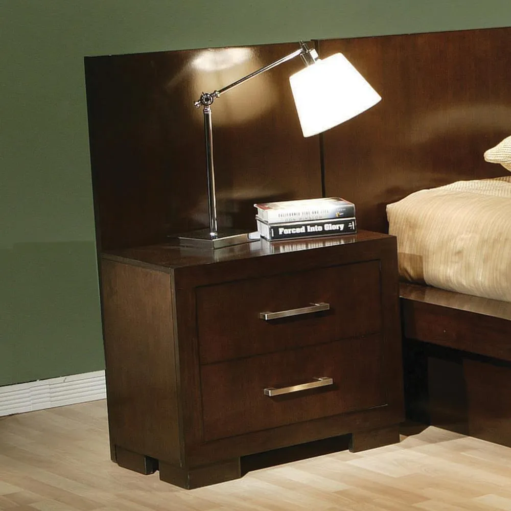 Jessica Cappuccino 2-Drawer Nightstand
