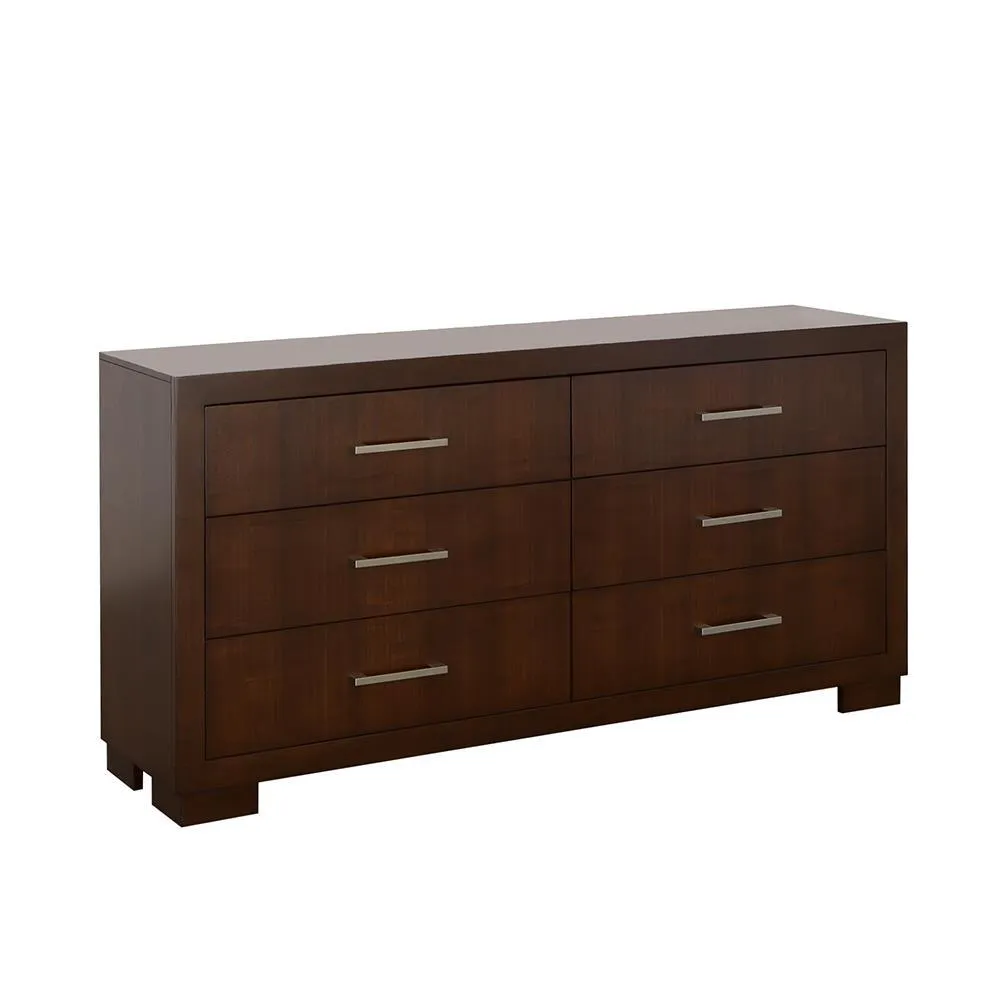 Jessica Cappuccino 6-Drawer Dresser - Image 2