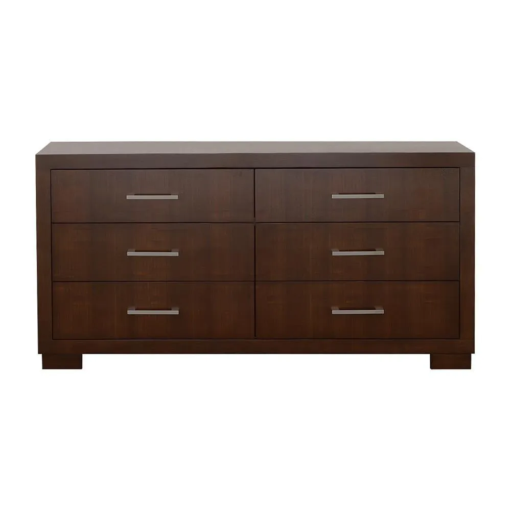 Jessica Cappuccino 6-Drawer Dresser - Image 3