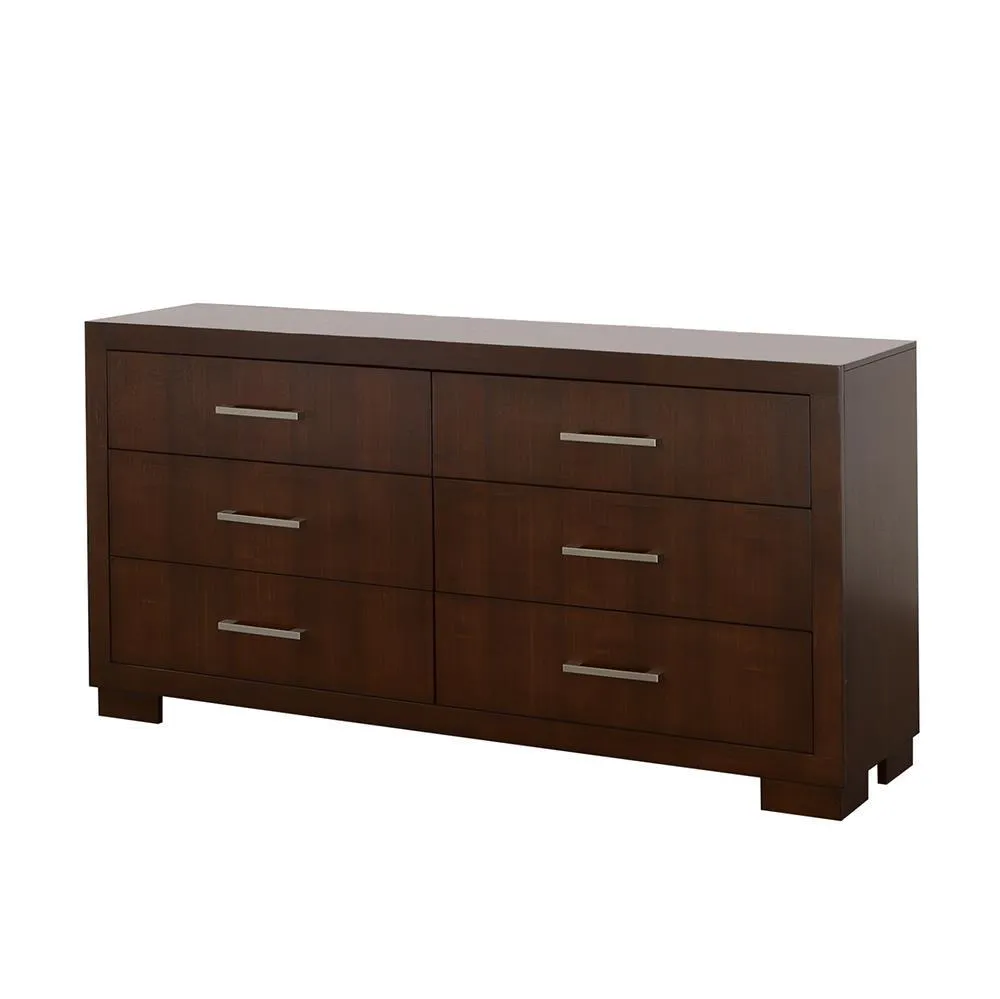 Jessica Cappuccino 6-Drawer Dresser - Image 4