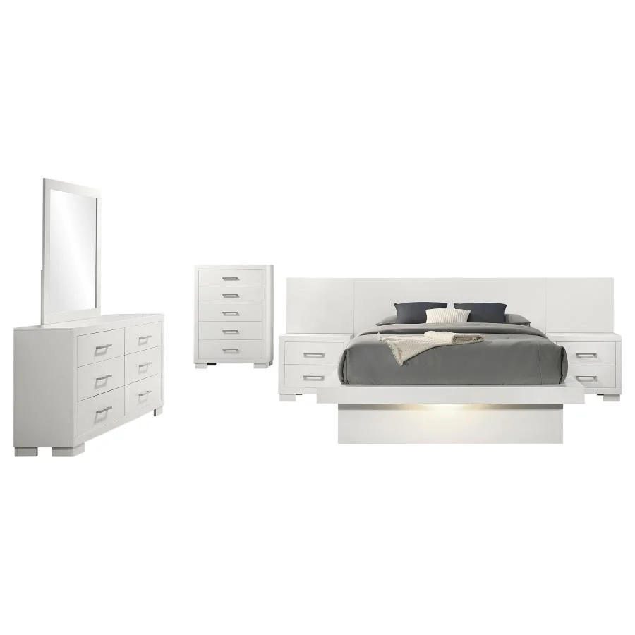 Jessica White 6-Piece Eastern King Bedroom Set with Nightstand Panels - Image 2