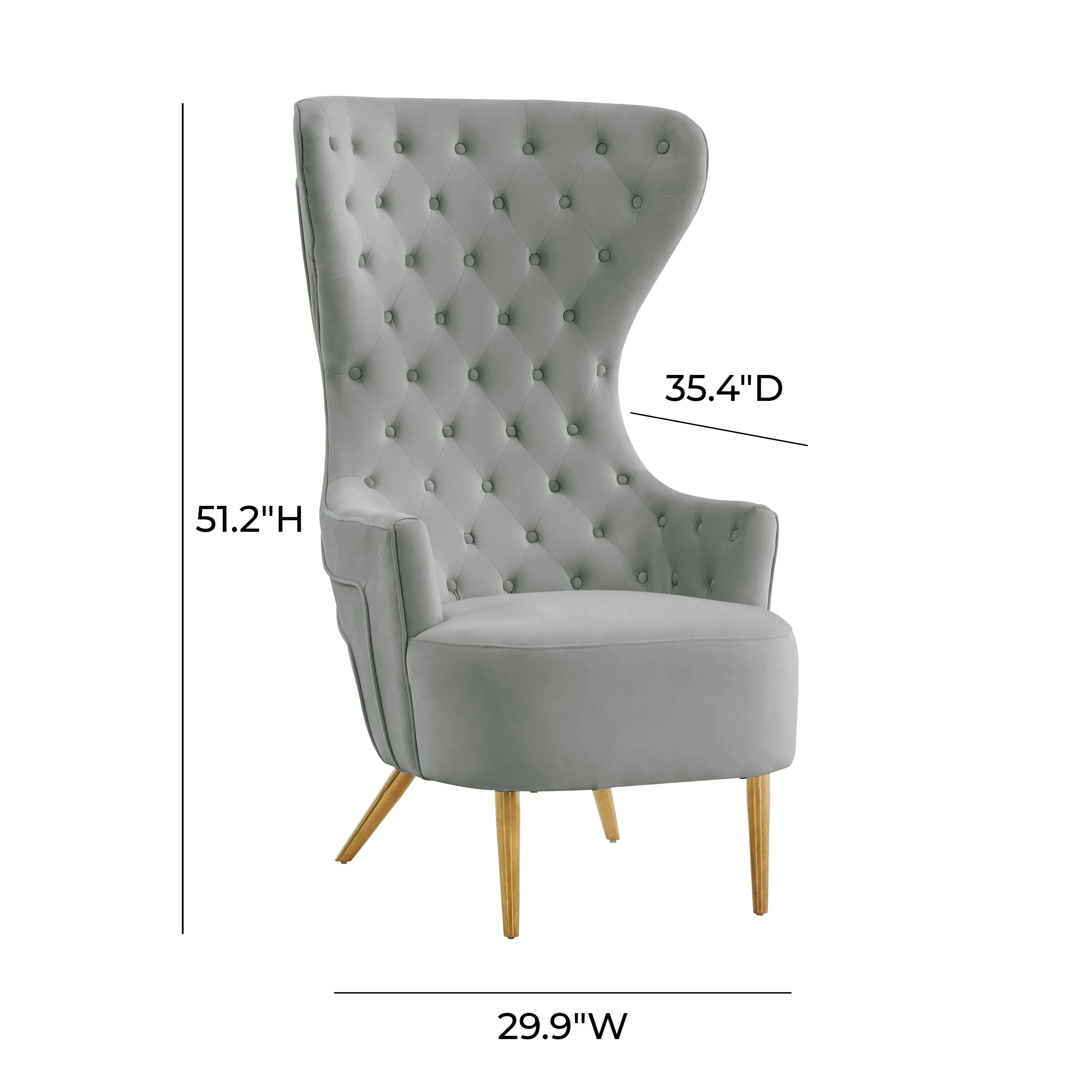 Jezebel Velvet Wingback Chair by Inspire Me! Home Decor - Image 12