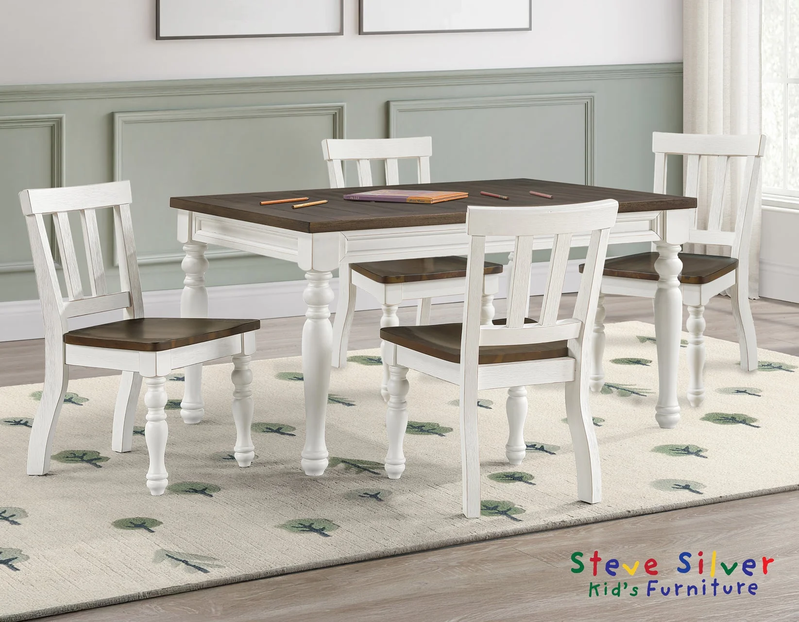 Joanna Ivory/Mocha 5-Piece Kids Dining Set