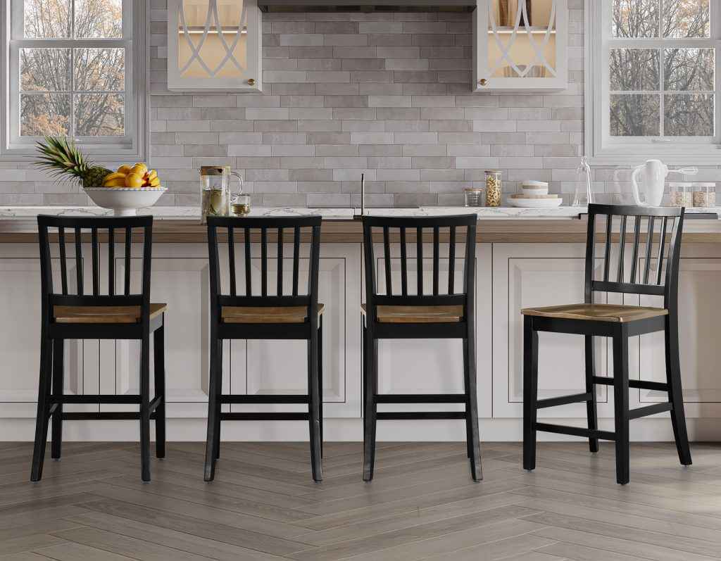 Joplin Walnut and Ebony Finish Solid Wood 24″ Farmhouse Counter Stool - Image 12