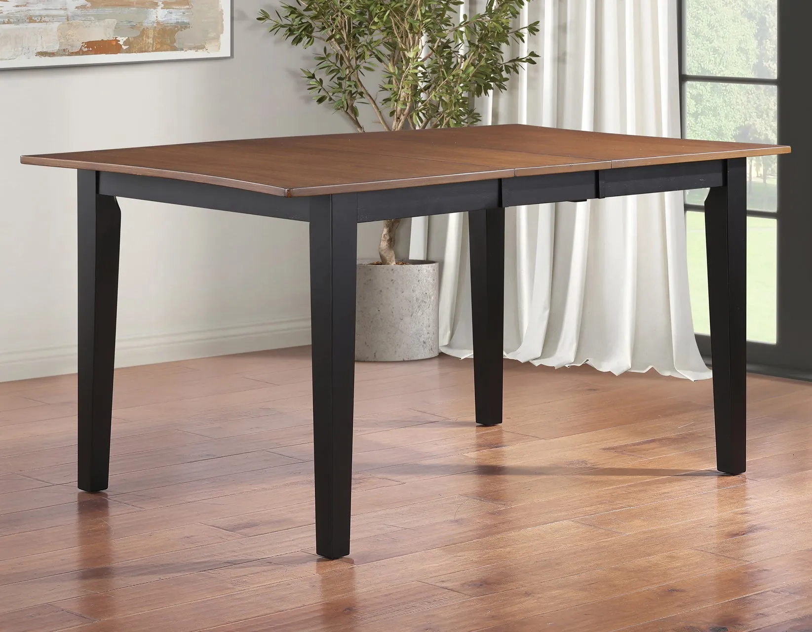 Joplin Walnut/Ebony Dining Table with 12″ Leaf - Image 3