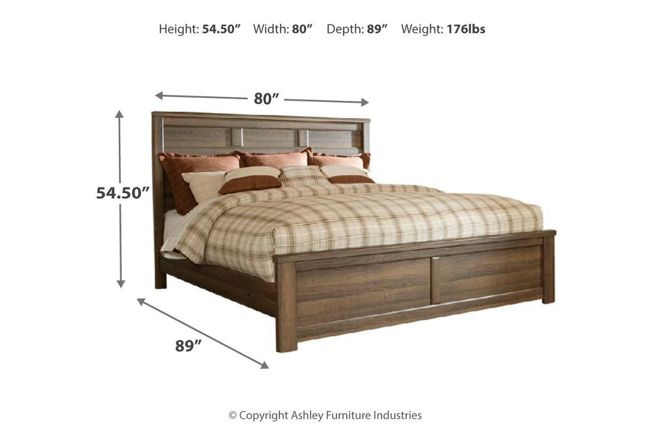 Juararo Dark Brown King Panel Bed - Image 3