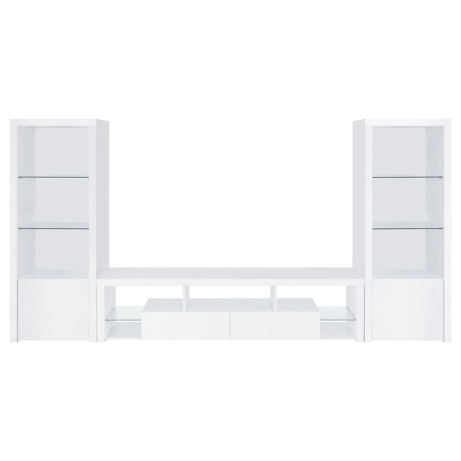 Jude White High Gloss 2-drawer 71" TV Stand With Shelving - Image 10