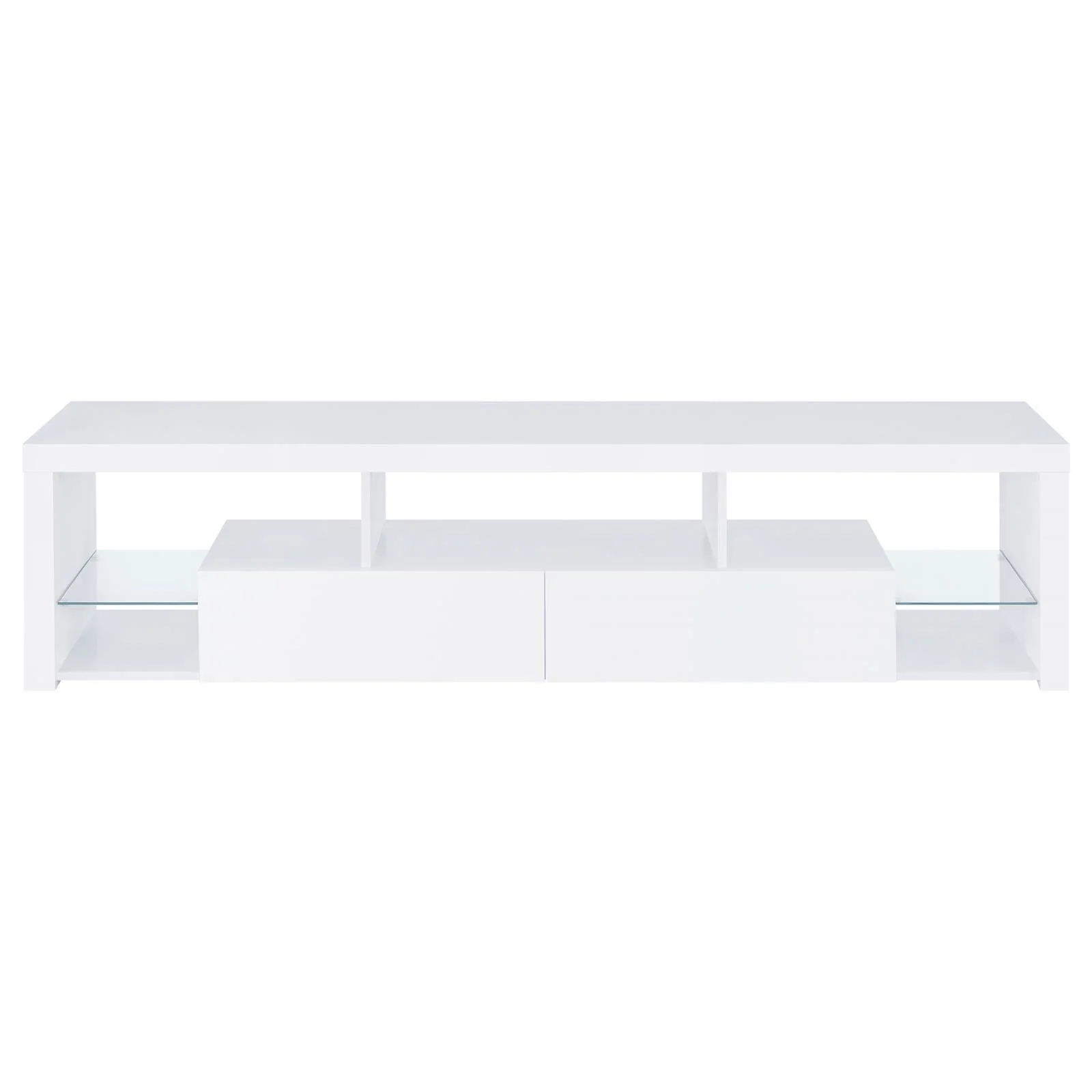 Jude White High Gloss 3-piece Entertainment Center With 71" TV Stand - Image 5