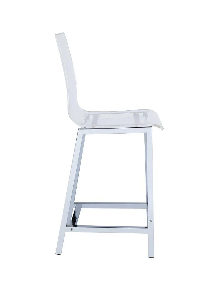 Juelia Chrome/Clear Acrylic Counter Height Stools, Set of 2 - Image 6