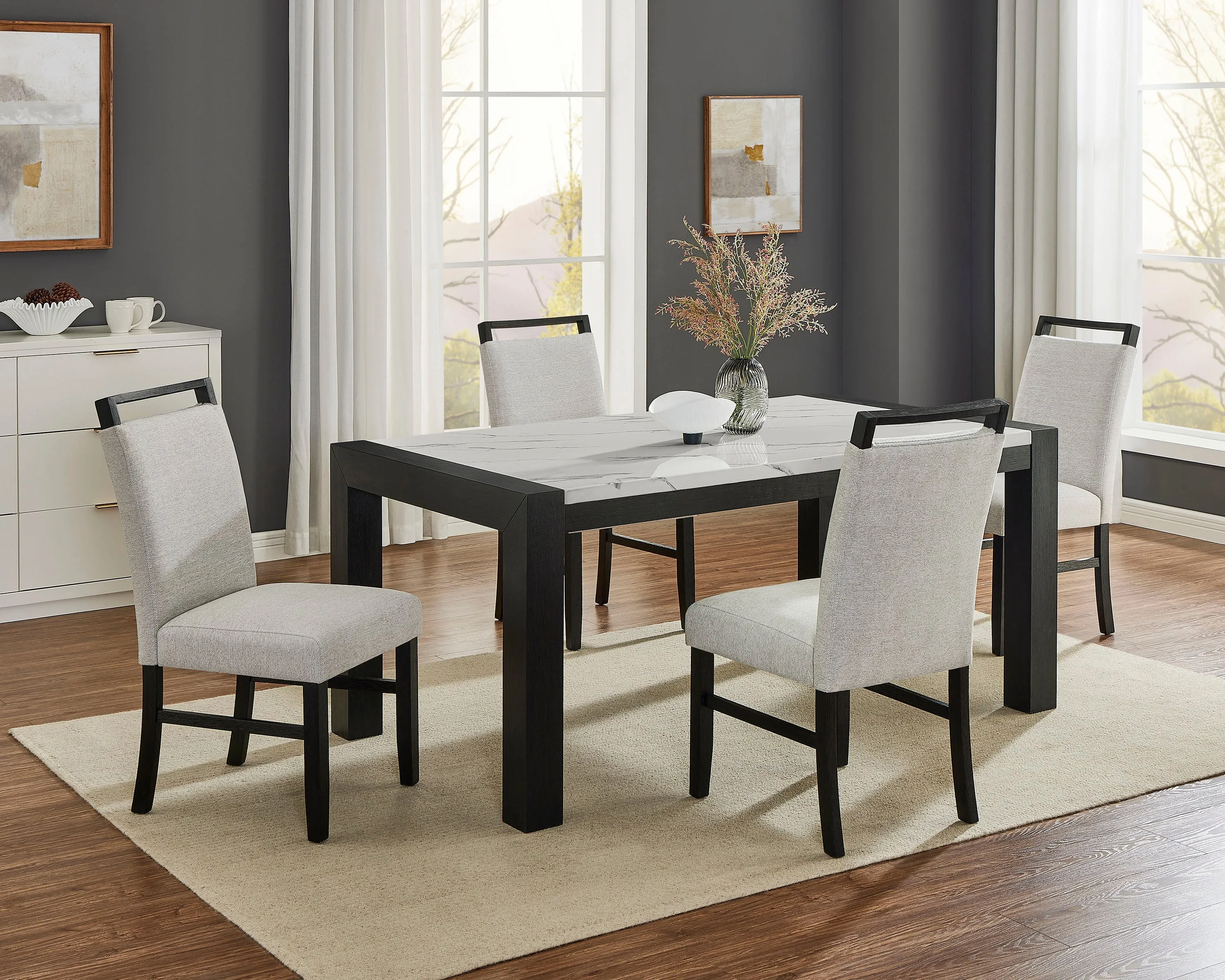 Jules Black/Light Gray Side Chair (Set of 2) - Image 3