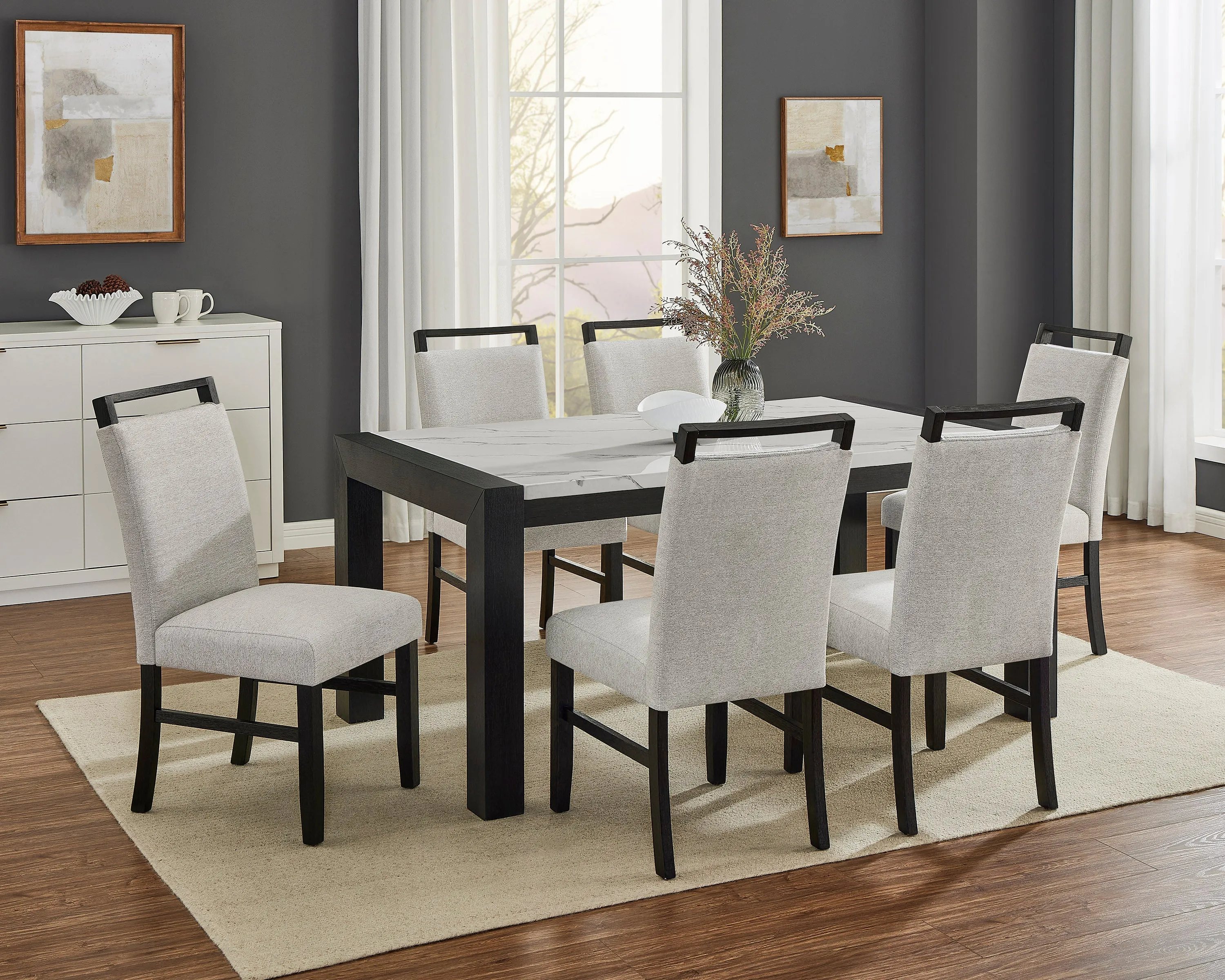 Jules Black/Light Gray Side Chair (Set of 2) - Image 4