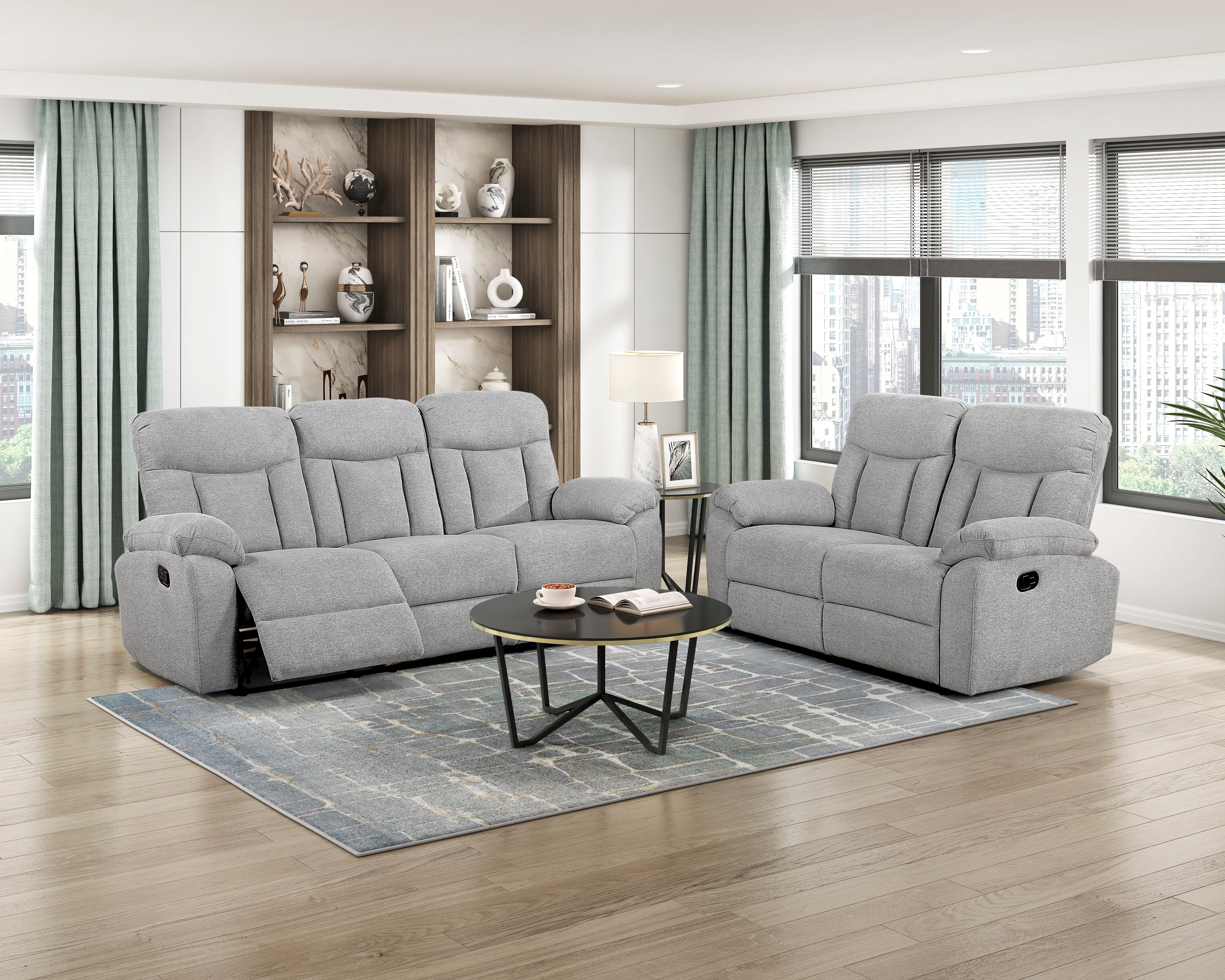 Jules Gray Double Reclining Love Seat - Image 2
