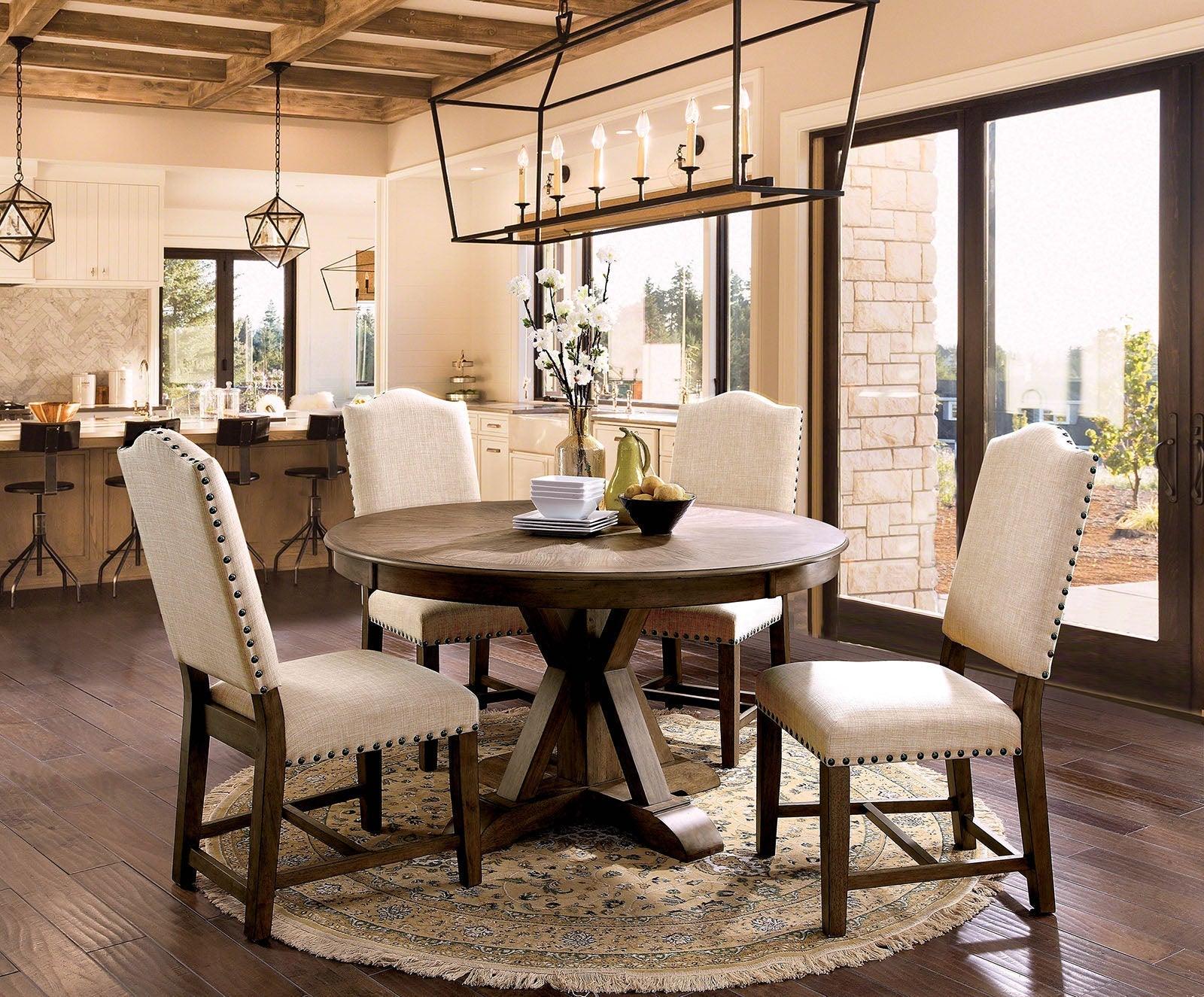Julia Light Oak/Beige Round Dining Table - Image 2
