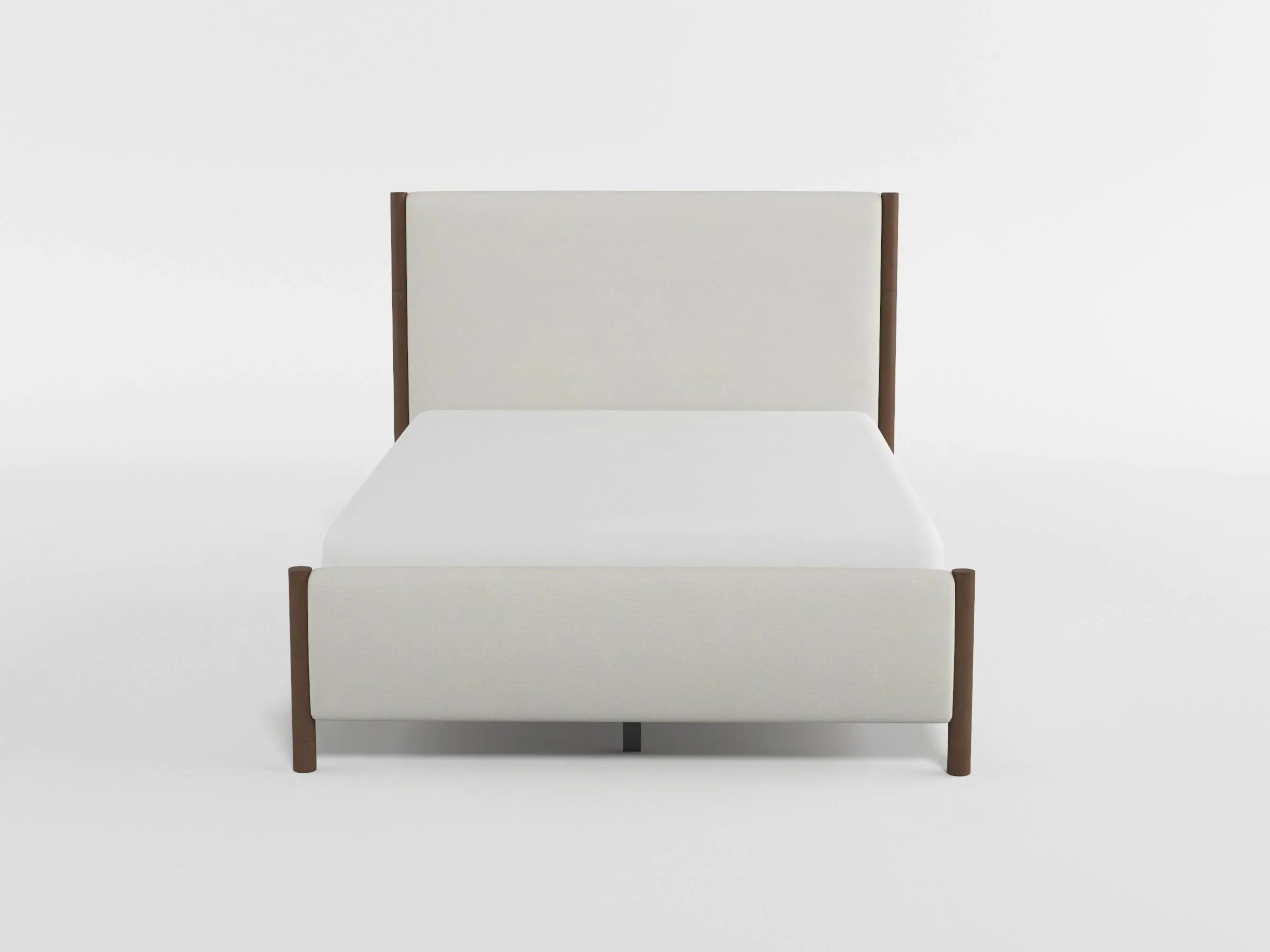 Julian Beige/Caramel Oak California King Upholstered Platform Bed - Image 2