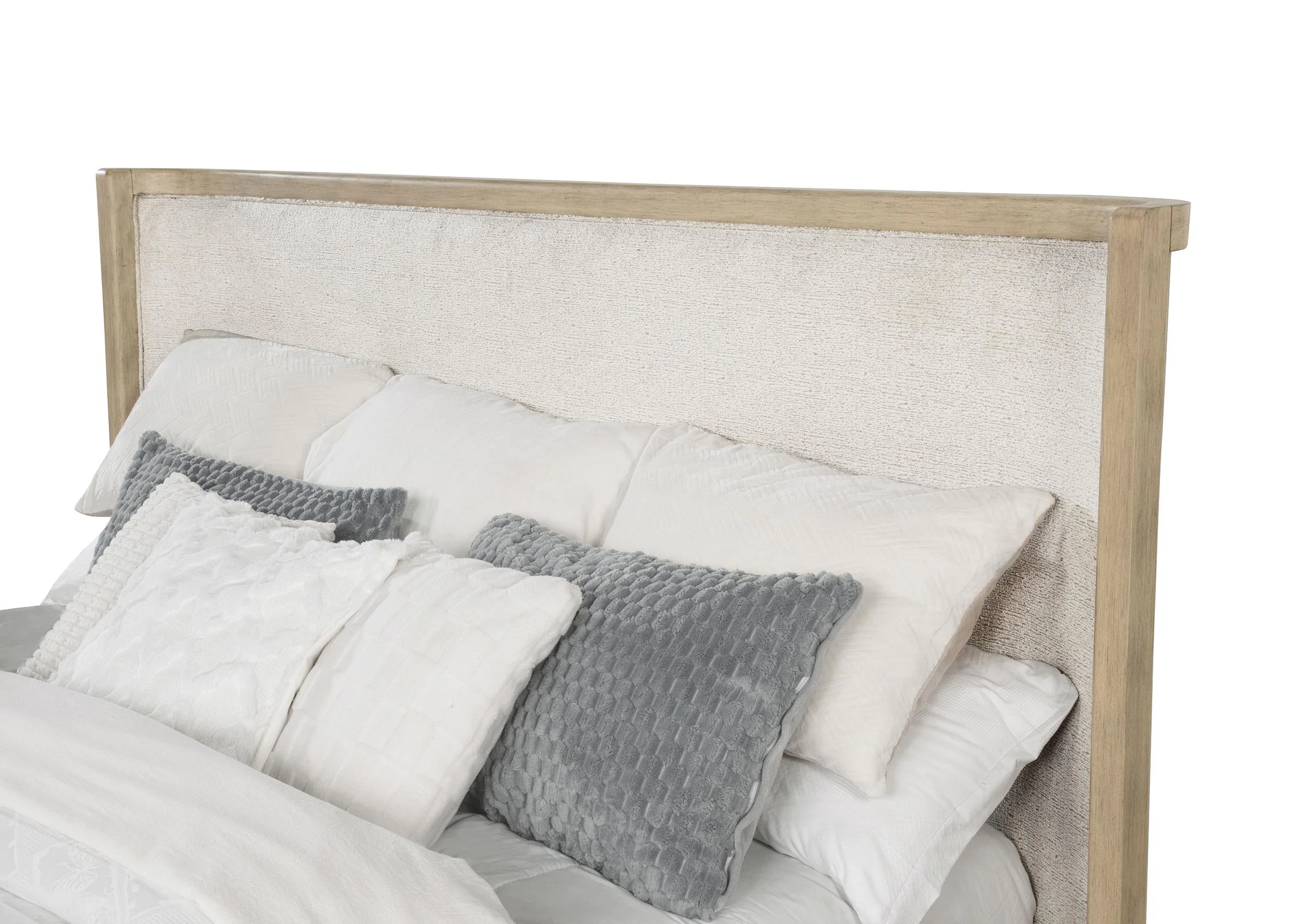 Kailani Beige Oak Wingback Queen Platform Bed - Image 3