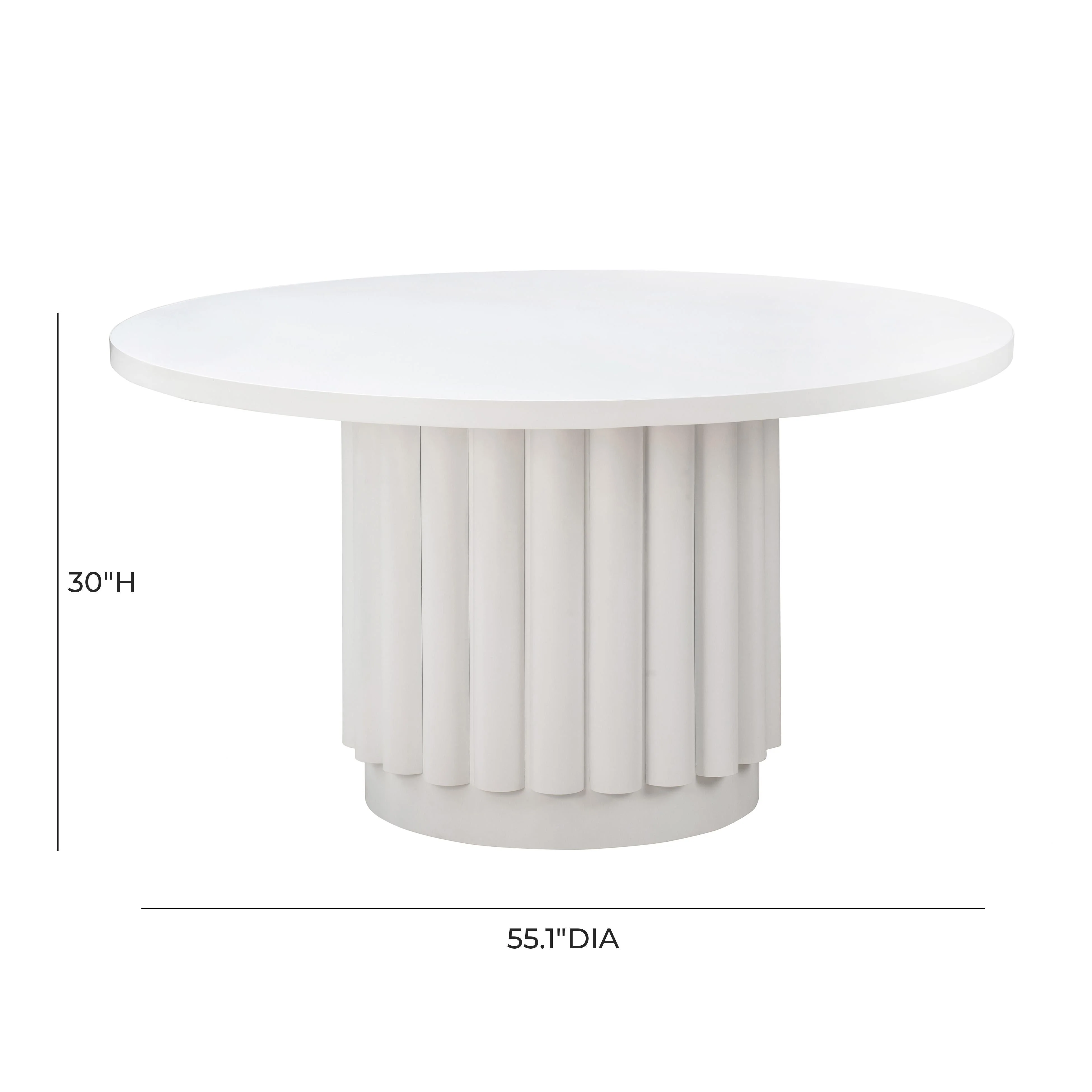 Kali White 55" Round Dining Table - Image 8