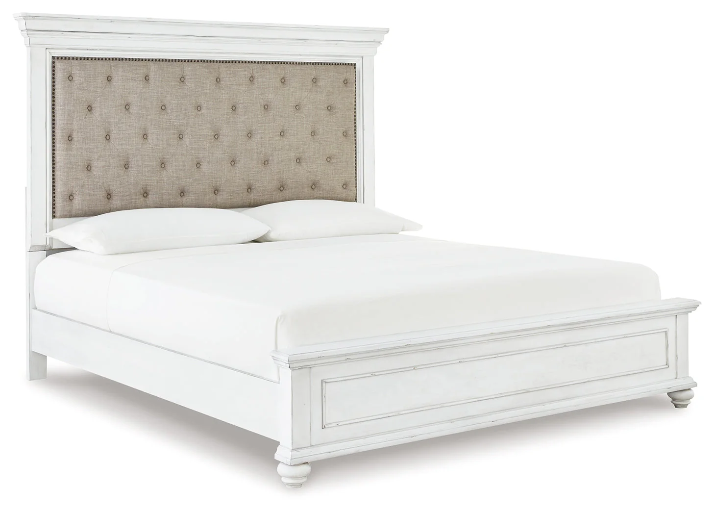 Kanwyn Whitewash Upholstered Panel Bedroom Set - Image 15