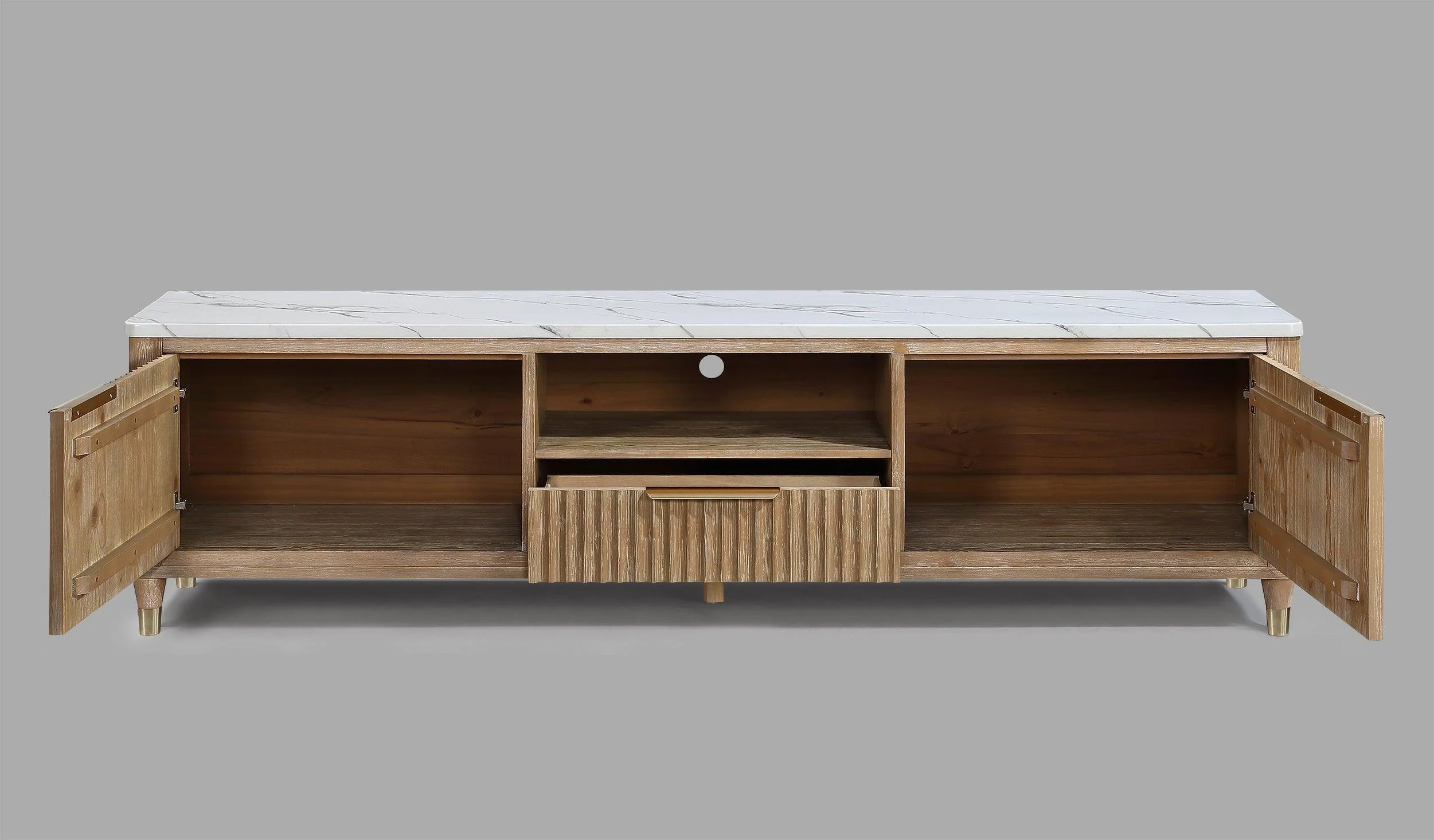 Kara Cerused Natural TV Stand - Image 3