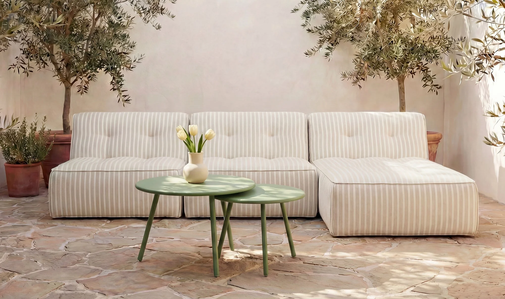 Kari Outdoor Nesting Coffee Table Green - Image 4