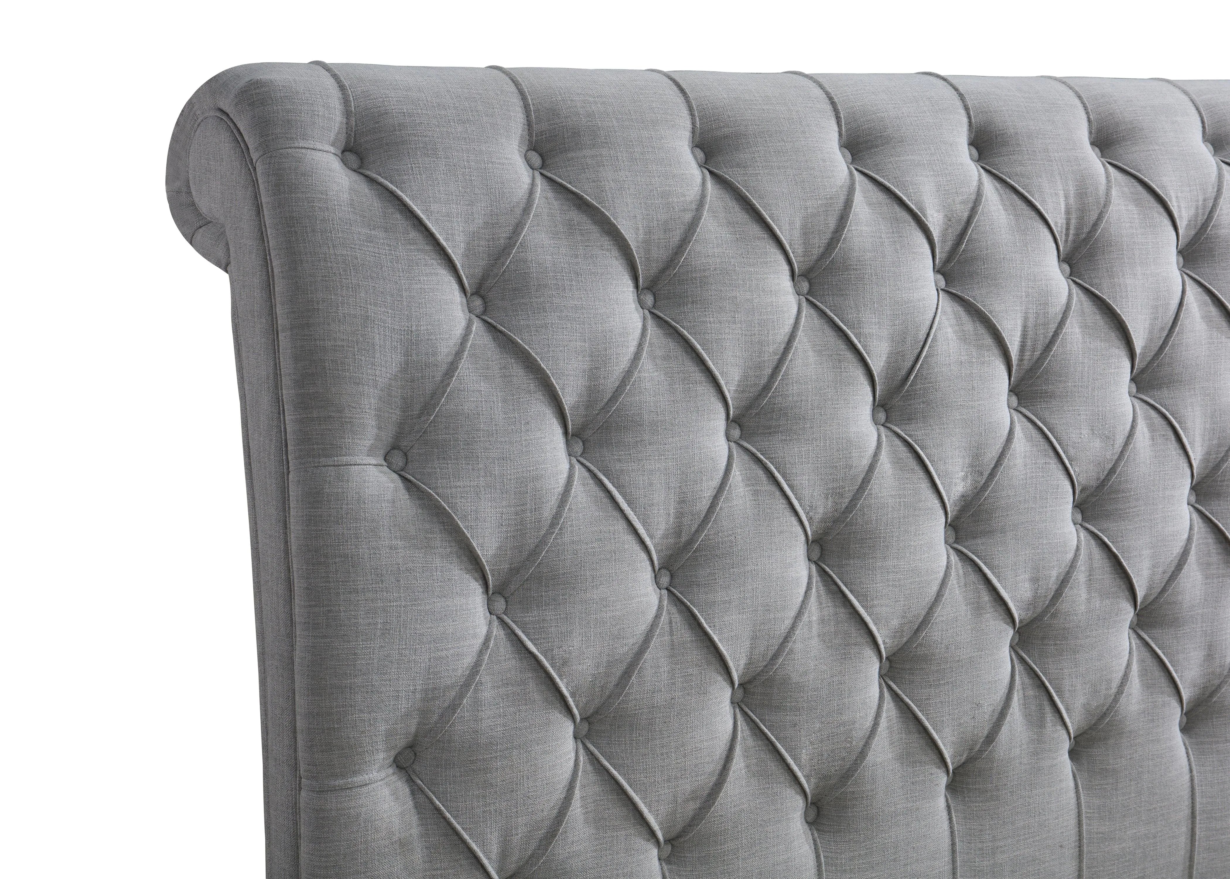 Kate Gray King Upholstered Sleigh Platform Bed - Image 3