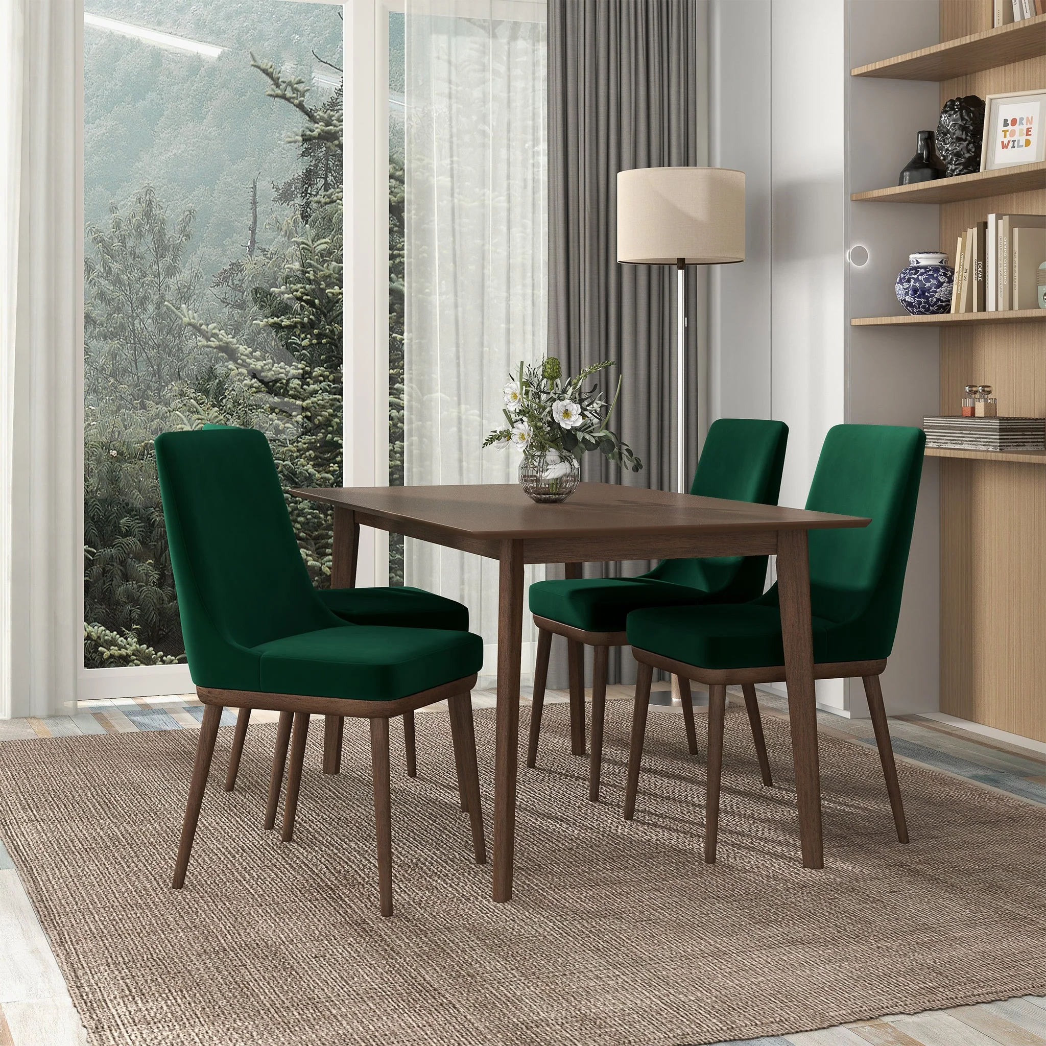 Kate Green Velvet Solid Wood Dining Chair (Set Of 2) - Image 2